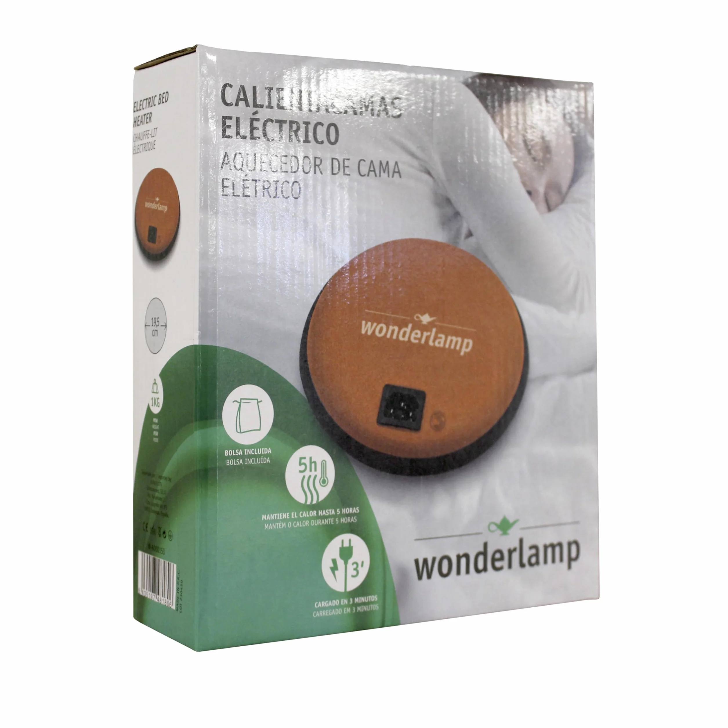 Wonderlamp - Podgrzewa łóżka elektryczne 500W ze światłem pilotażowym i osłoną z mikrofibry