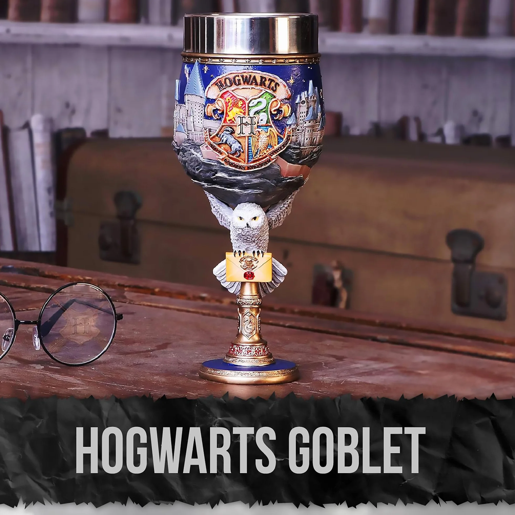 Nemesis Now Harry Potter kolekcjonerski kielich, żywica poliestrowa, niebieski, 19,5 cm