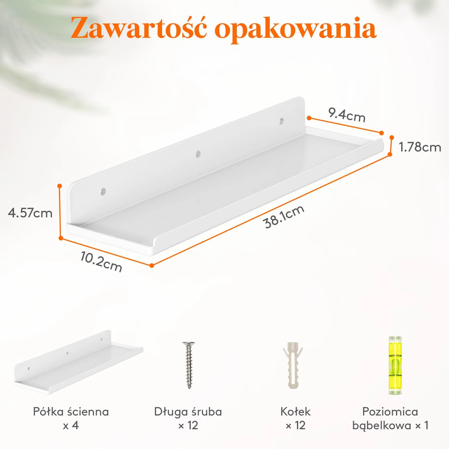 Wiszące półki Lifewit na ścianę, 4 opakowania białych półek 15'' wystrój pokoju na regał/płyty winylowe/zdjęcia/obraz w sypialni, salonie, łazience, kuchni do przechowywania i organizacji