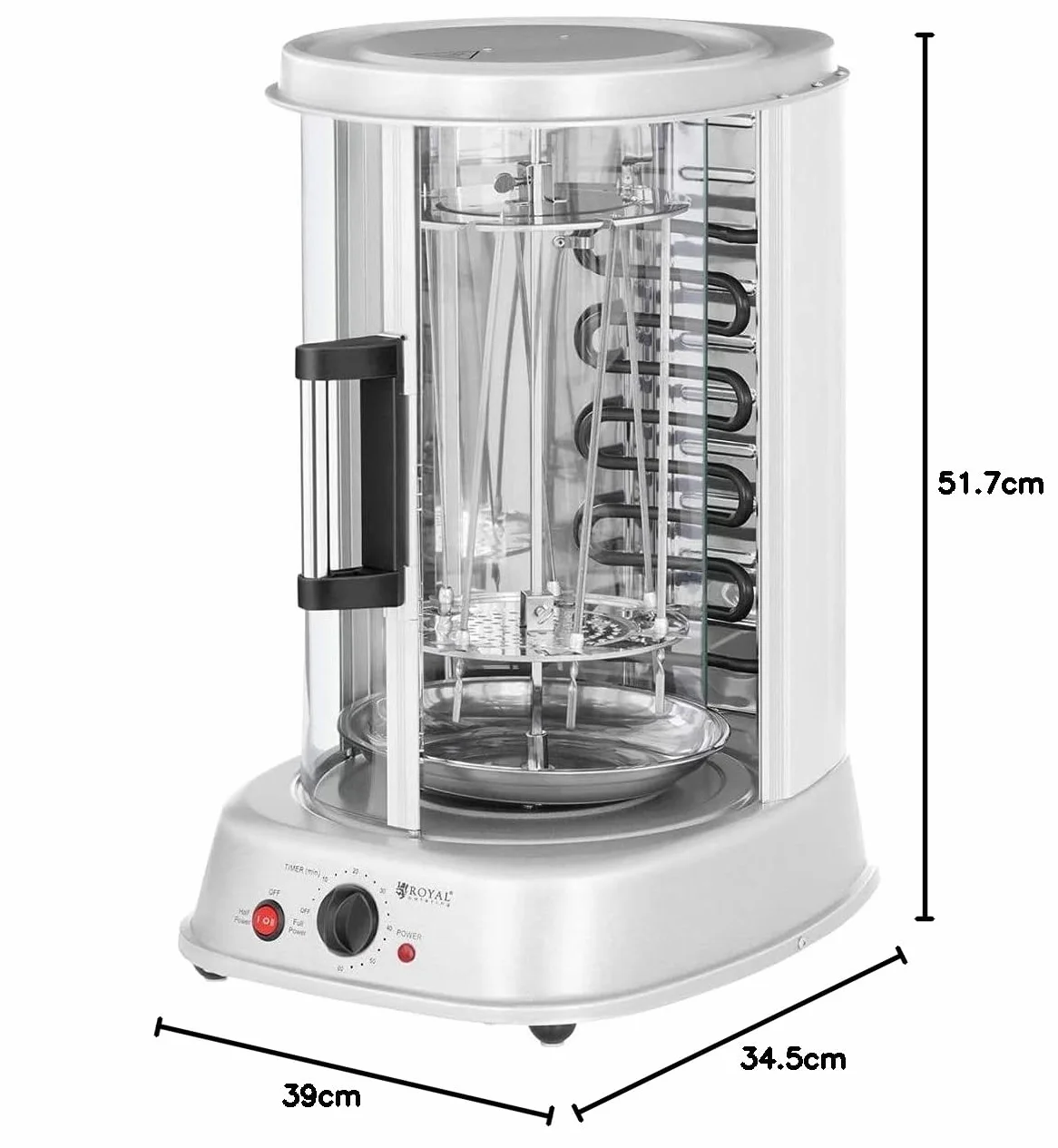 Royal Catering Tower Rotisserie RCGV-1800-1 (31 l, 1800 W, do 160°C, timer 60 min)