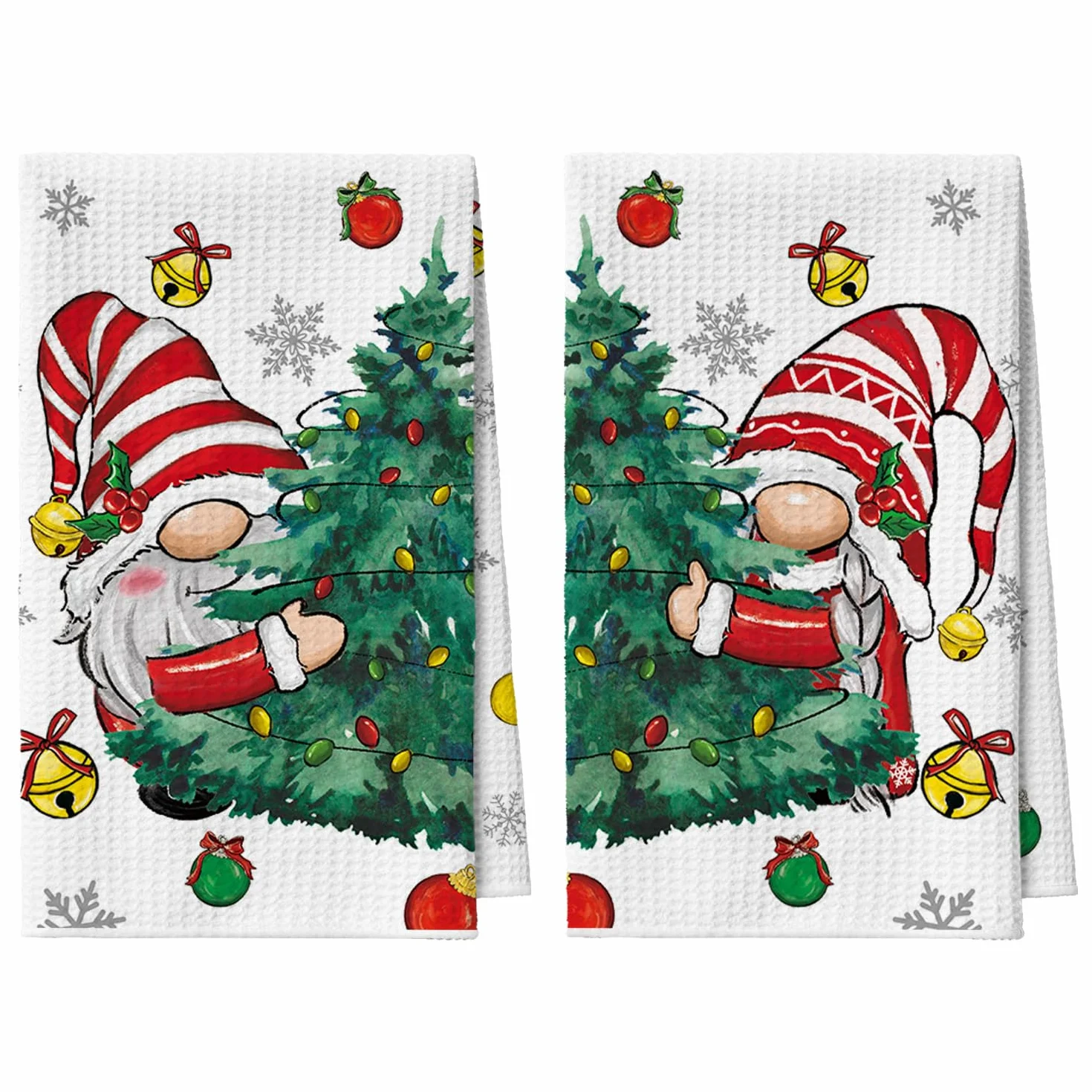 Artoid Mode Drzewa płatki śniegu GNOME Bar Boże Narodzenie ręczniki kuchenne ścierki do naczyń, 42 x 65 cm mikrofibra chłonne ręczniki Xmas kuchnia dekoracja 2 szt