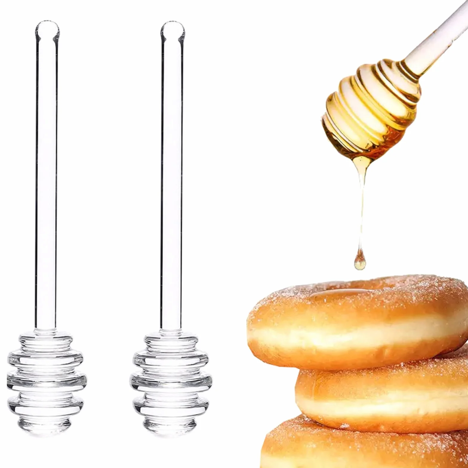 Łyżka do miodu szklana, 2 szt. łyżka do miodu spirala miodu kij do miodu dipper łyżka miodu łyżka do mieszania miodu łyżka do mieszania miodu do miodu