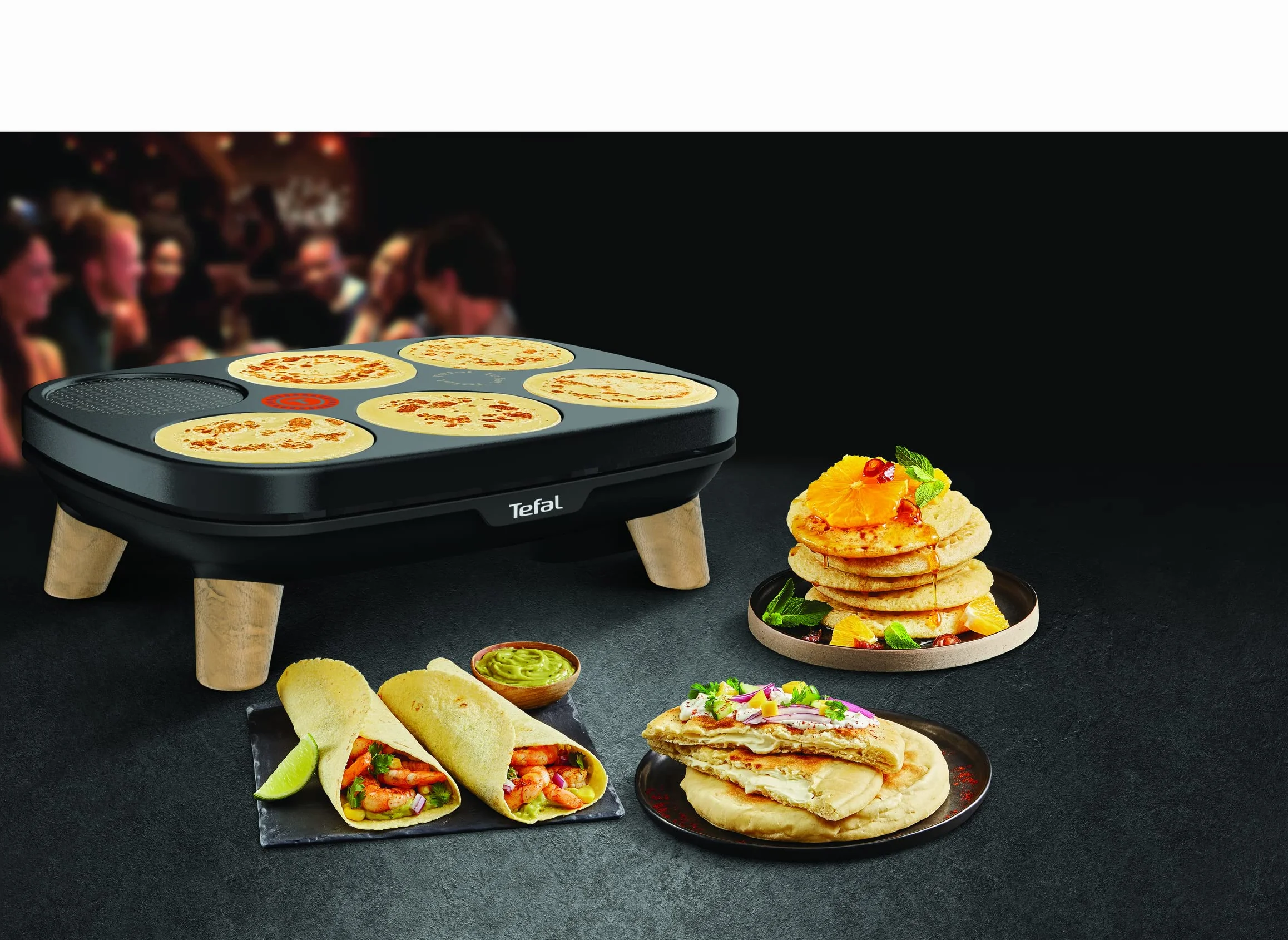 Tefal Gourmet 2 płyt nieprzywierających regulowana temperatura wielofunkcyjny naleśnikarka