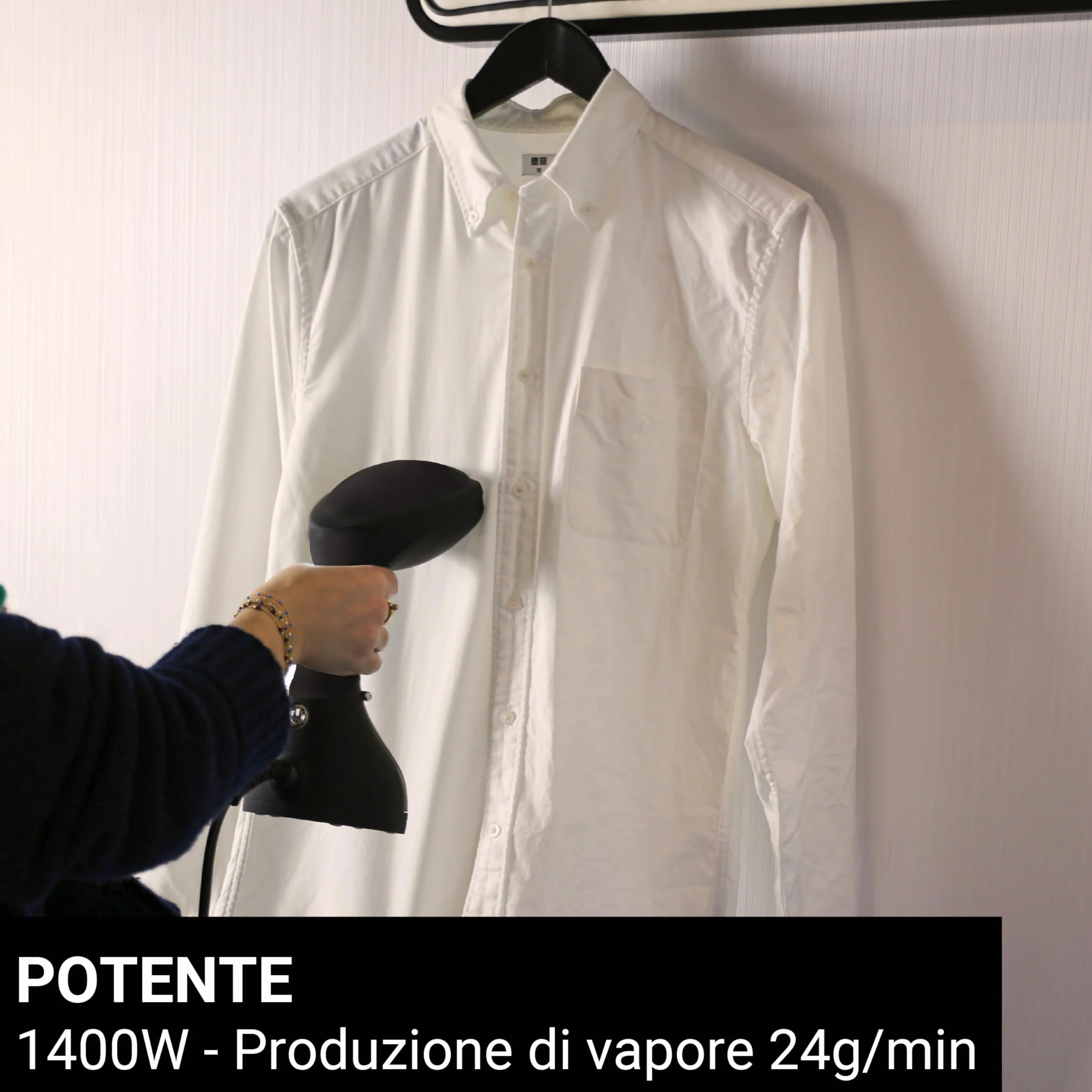 STEAMONE - Przenośna parownica do ubrań 1400 W 24g/min - parowiec podróżny, autonomia 11 min (260ml) - Gotowy do 30 lat - Kabel 2m - Intuicyjny i wydajny - Cała tkanina EUTAC140B