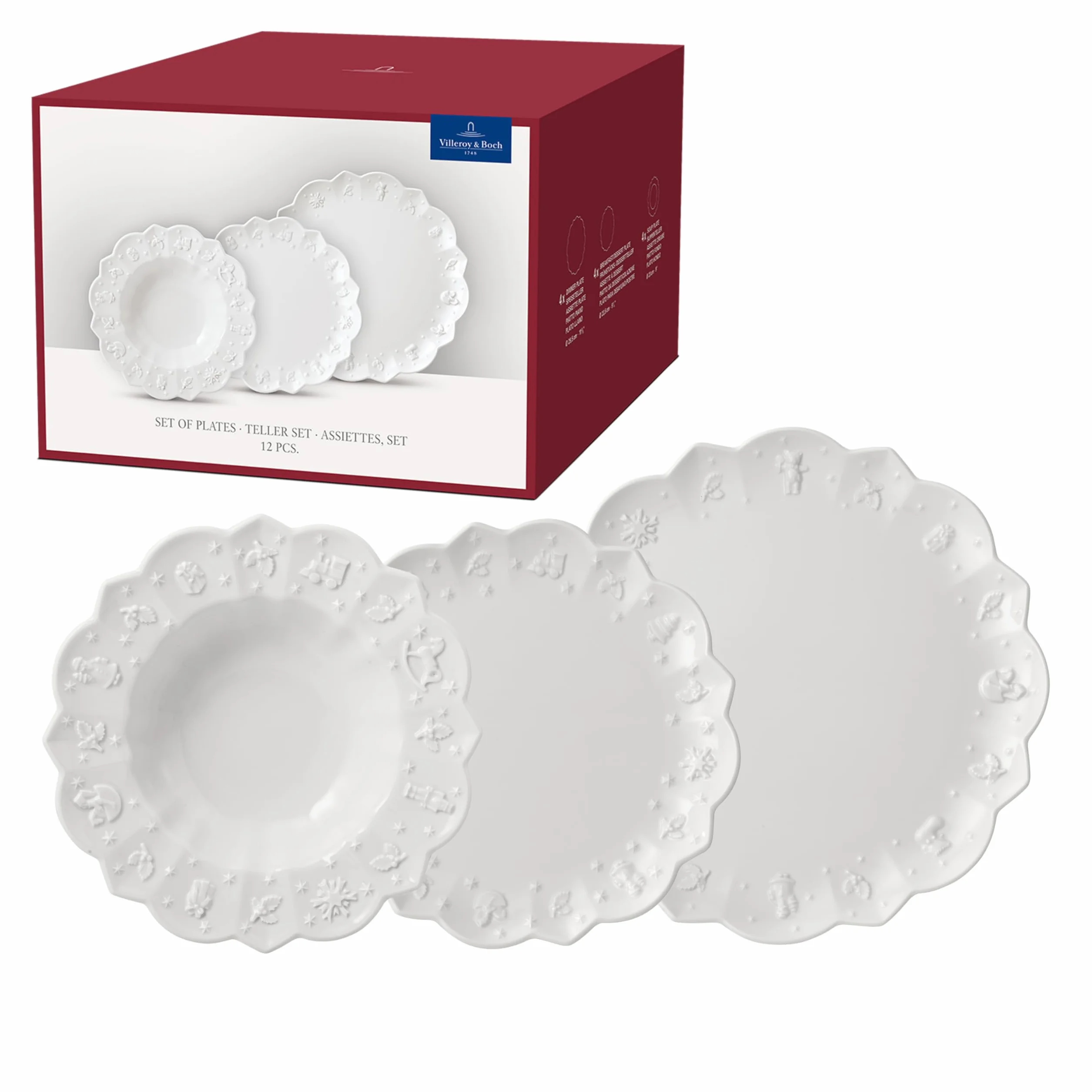 Villeroy & Boch – Toy's Delight Royal Classic zestaw talerzy 12 el., porcelana Premium, zmywarka, mikrofalówka, biały