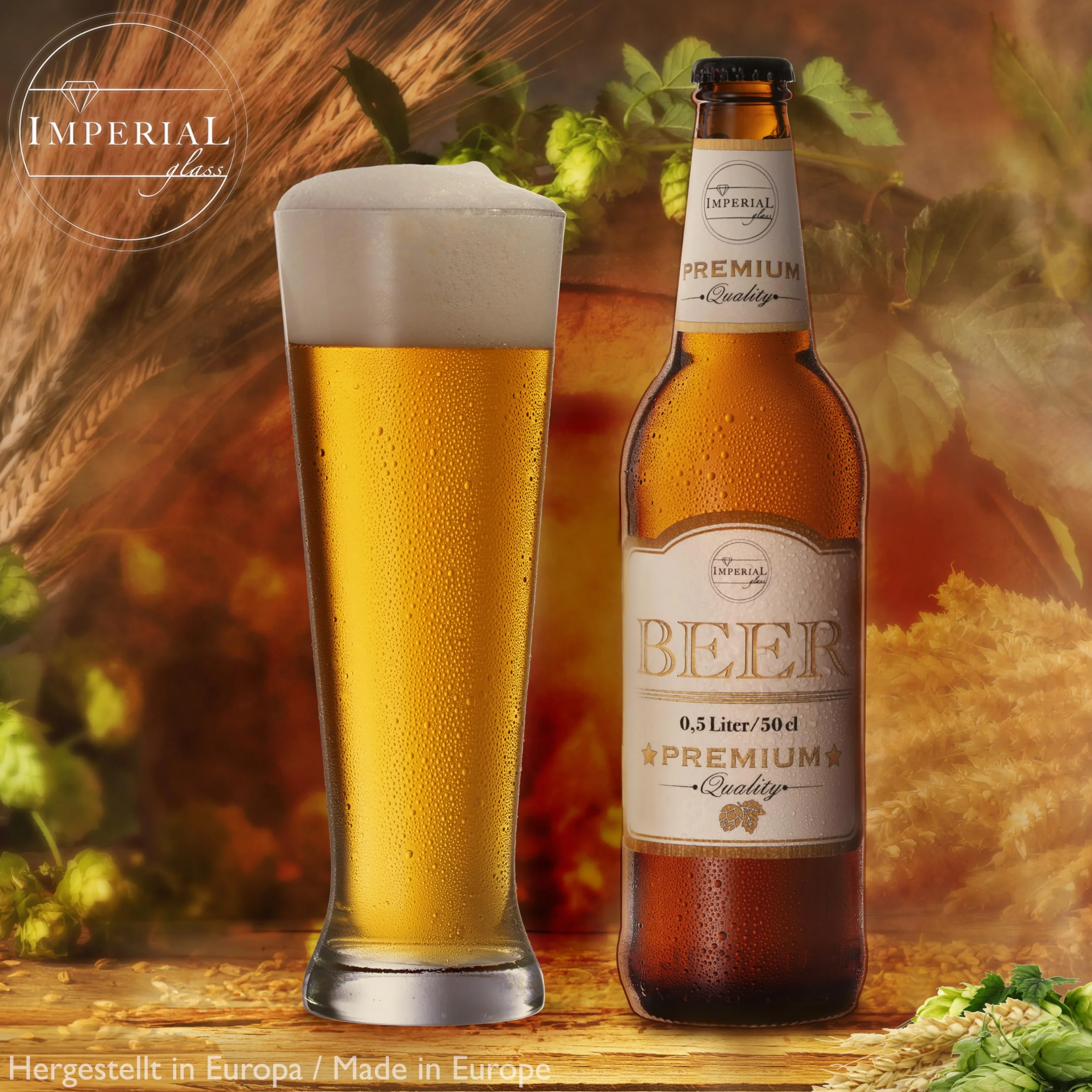 Pilsner szklanki do piwa o wysokiej pojemności 500 ml (maks. 680 ml), nadają się do mycia w zmywarce