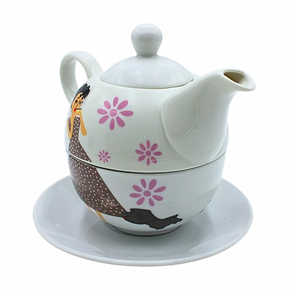 Porcelanowy dzbanek, dzbanek do herbaty, zestaw Tea for one, dzbanek do serwowania herbaty, retro dzbanek do herbaty, serwis do herbaty, filiżanka do herbaty z dzbankiem do herbaty, zestaw dzbanków do