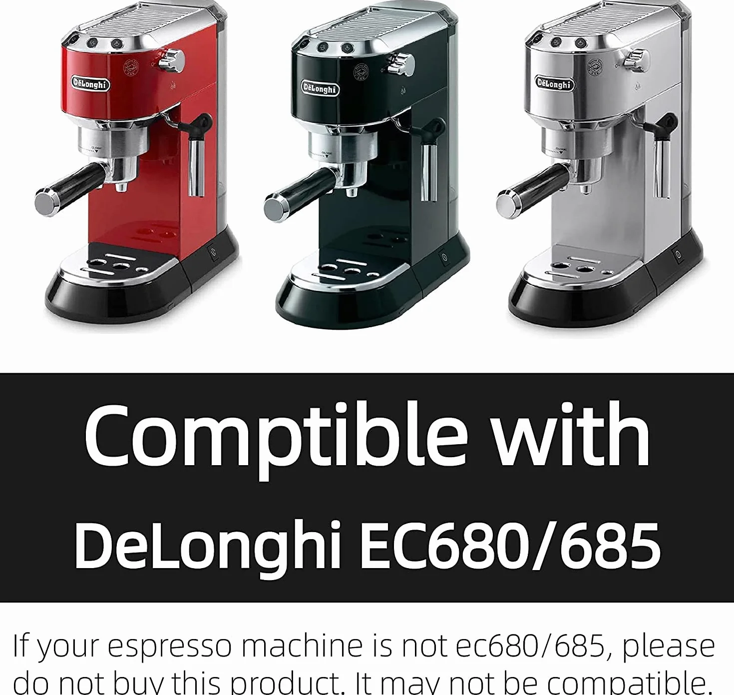 NEOUZA Espresso Portafilter bez dna 51mm Kompatybilny z DeLonghi Dedica EC680/EC685/EC785/EC820/EC850/EC860 Ekspres do kawy Smeg, stal nierdzewna, palisander Premium