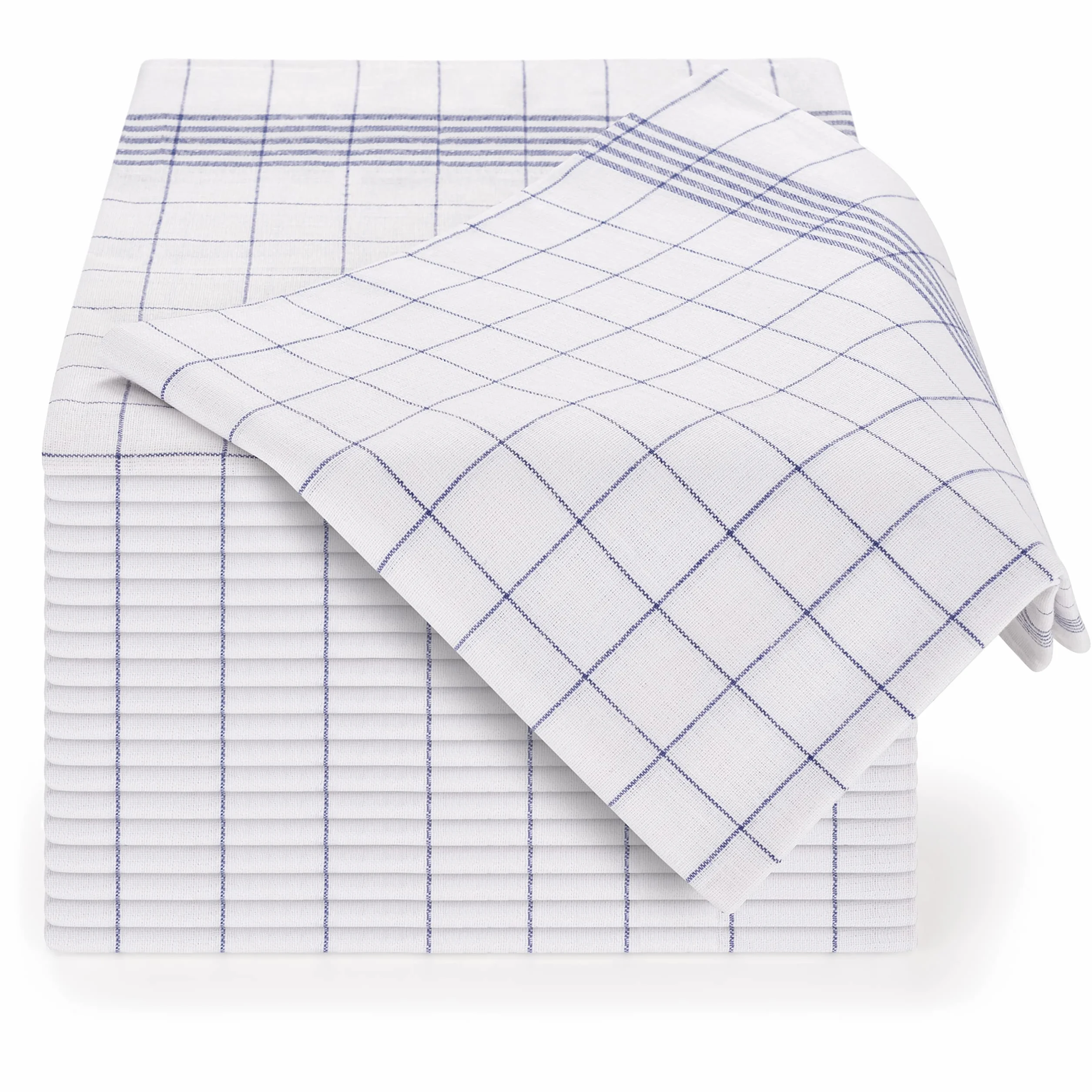 Blumtal zestaw 10 Premium ścierki kuchenne – Wysokiej jakości ścierki do naczyń, 100% bawełna, niebieskie w kratę, 50x70 cm