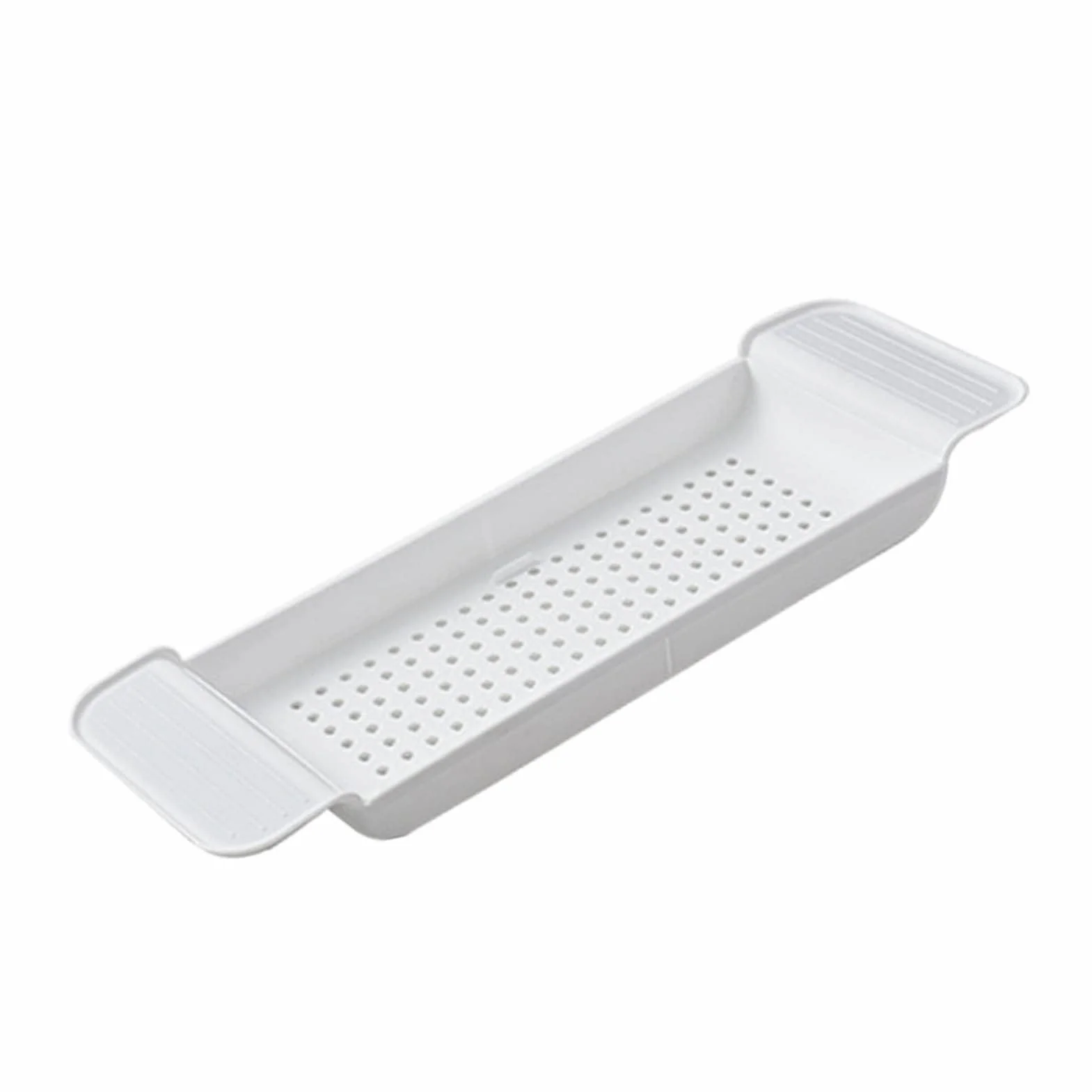 Rozkładana Plastikowa Taca na wannę, Stabilne Miejsce do Przechowywania pod Prysznic, Ręczników, Szklanek, Kwiatów do Kąpieli w łazience (WHITE)
