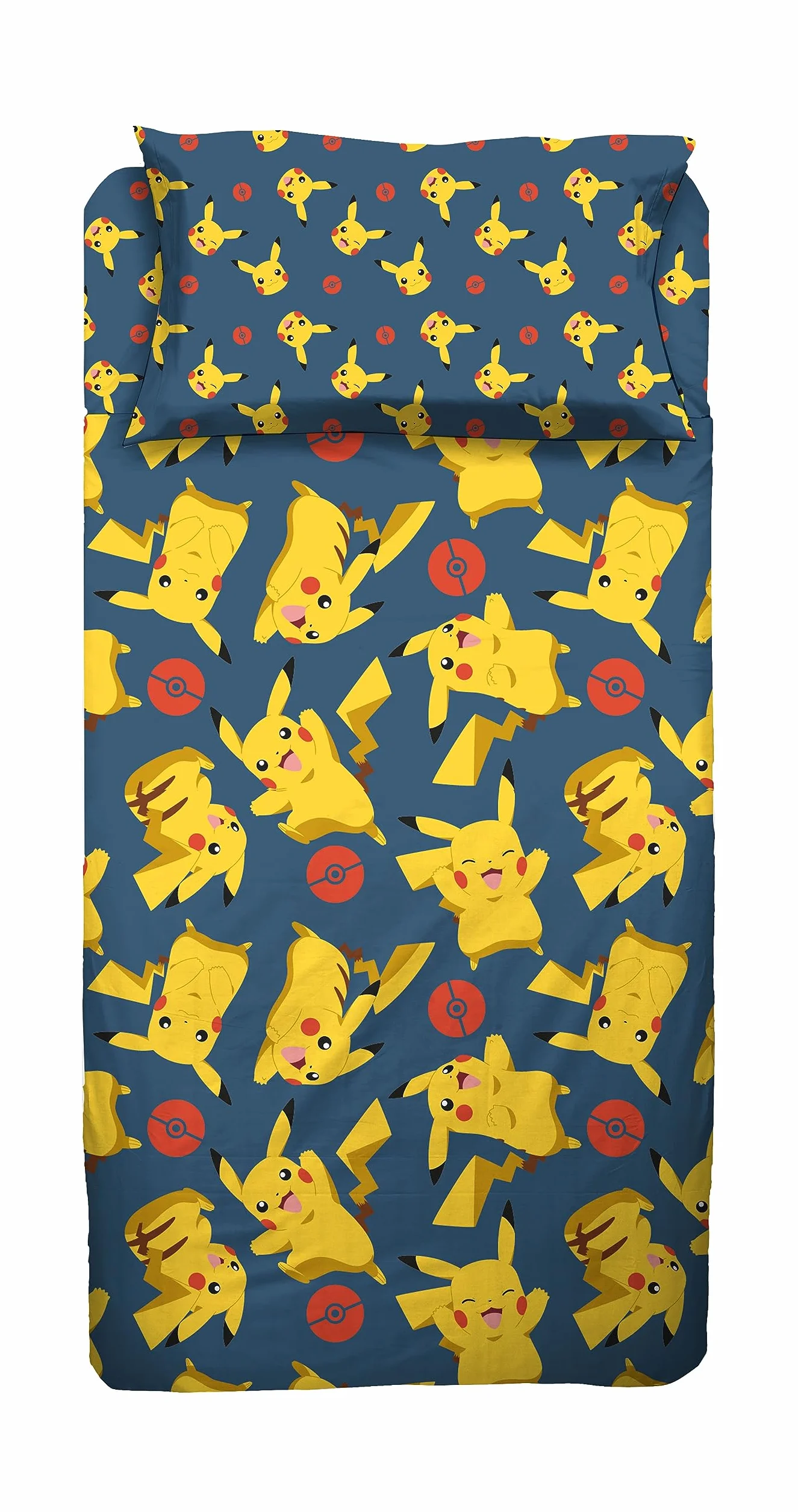 Pokemon jednoosobowy zestaw pościeli bawełnianej z prześcieradłem i poszewką