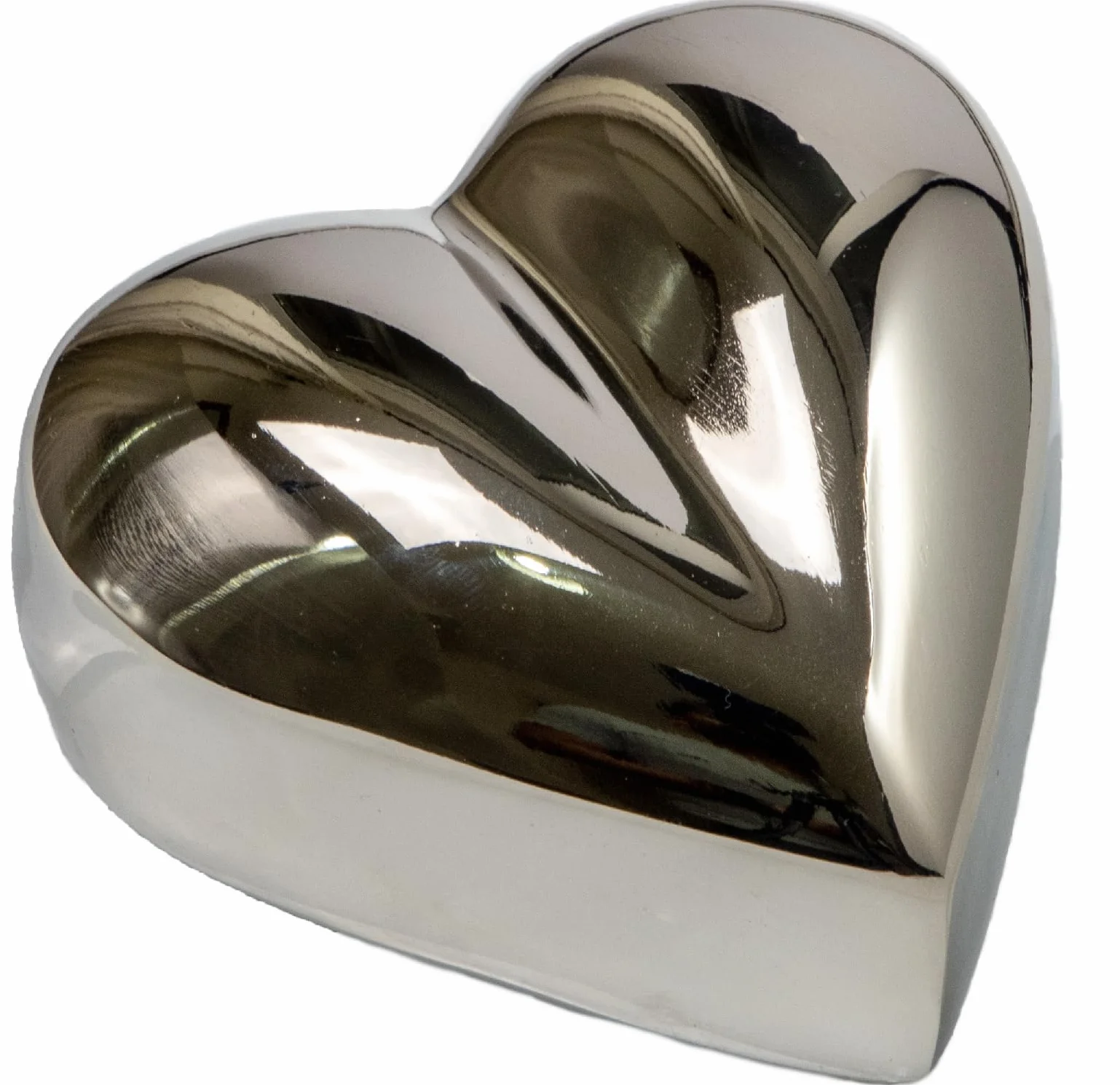 Urn for Ashes Funeral Cremation Memorial Keepsake Heart Love Urns decorative Alloy (Silver, 5") RHM01-02