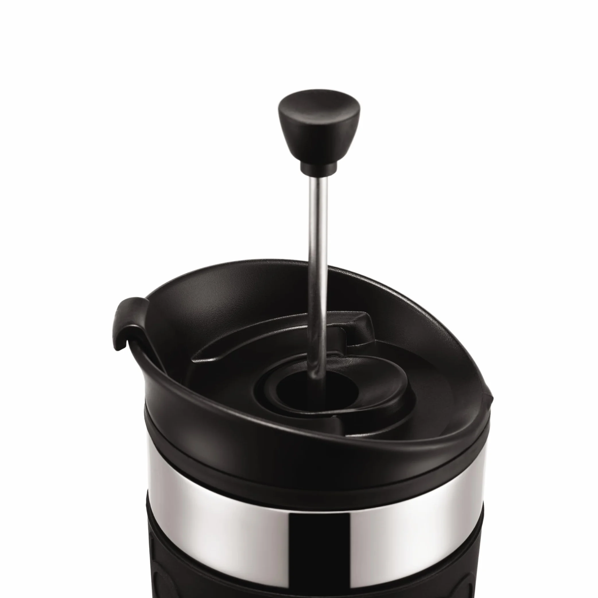 BODUM Travel French Press zestaw ekspresów do kawy, stal nierdzewna z dodatkową pokrywką, próżniowy, 350 ml, czarny