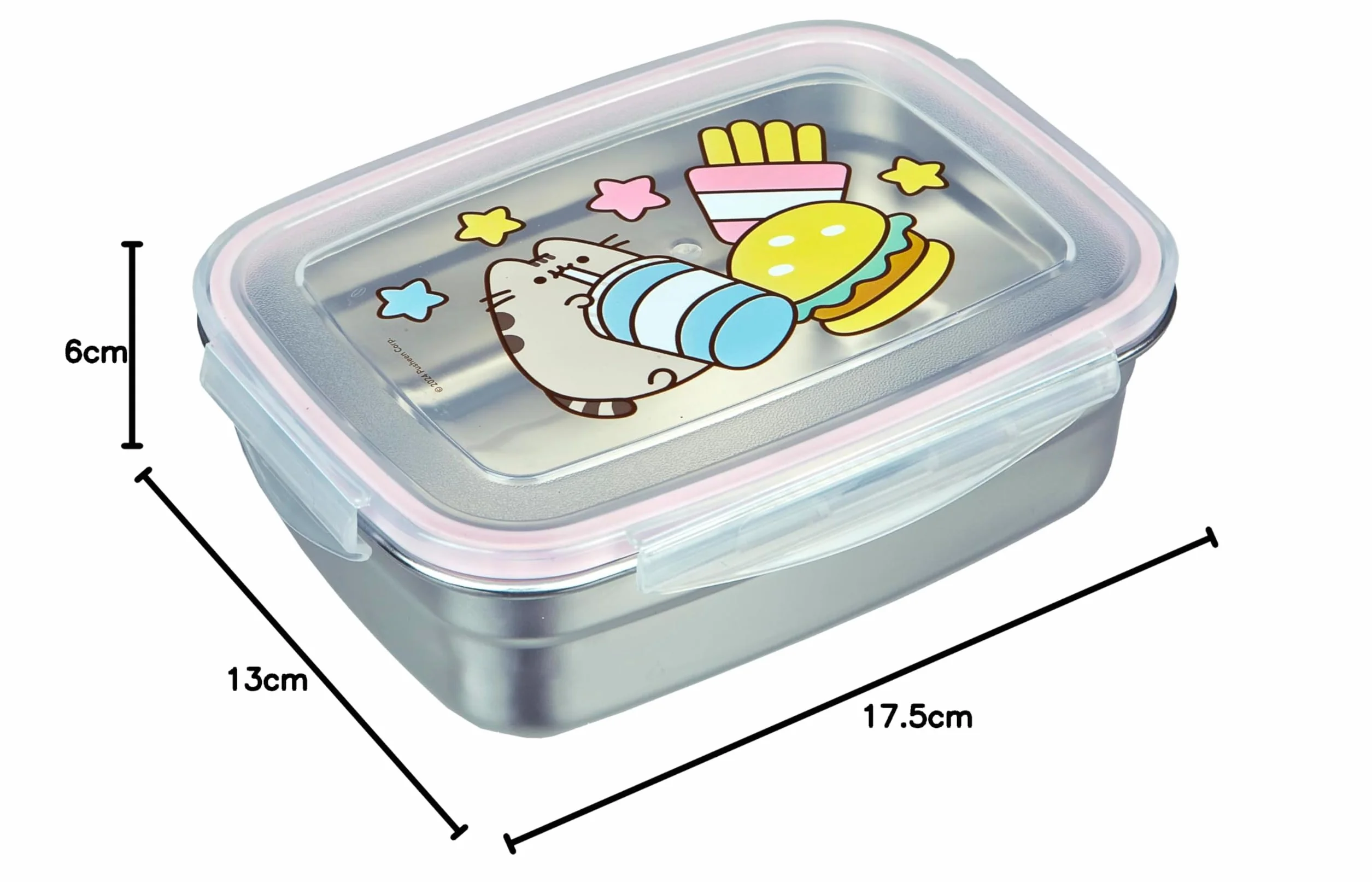 Undercover - Pusheen pudełko na lunch z gumową uszczelką - ze stali nierdzewnej - pojemność 550 ml - Szkolne pudełko na kanapki - pudełko na lunch dla dzieci
