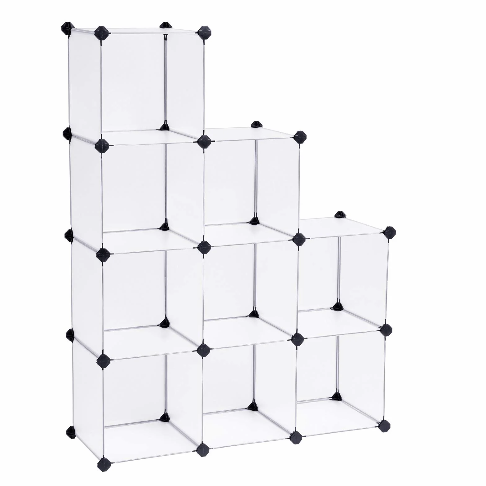 Songmics Regał, Tworzywo Sztuczne Pp, Biały, 93 x 31 x 123 cm