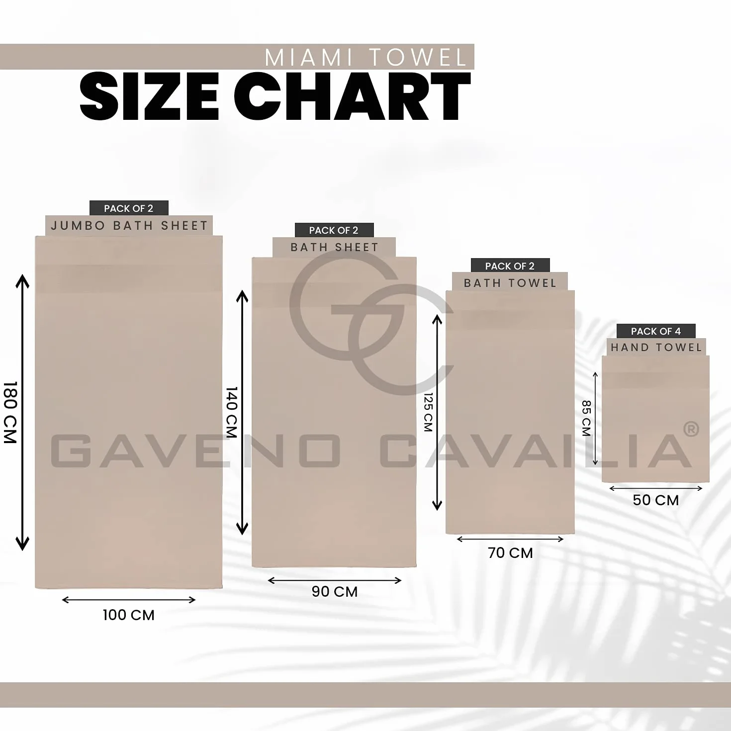 GC GAVENO CAVAILIA Ręczniki do rąk, do łazienki, 700 g/m², z egipskiej bawełny, jakość hotelowa, można prać w pralce, komplet 4 szt., 50 x 85 cm, kolor mokka