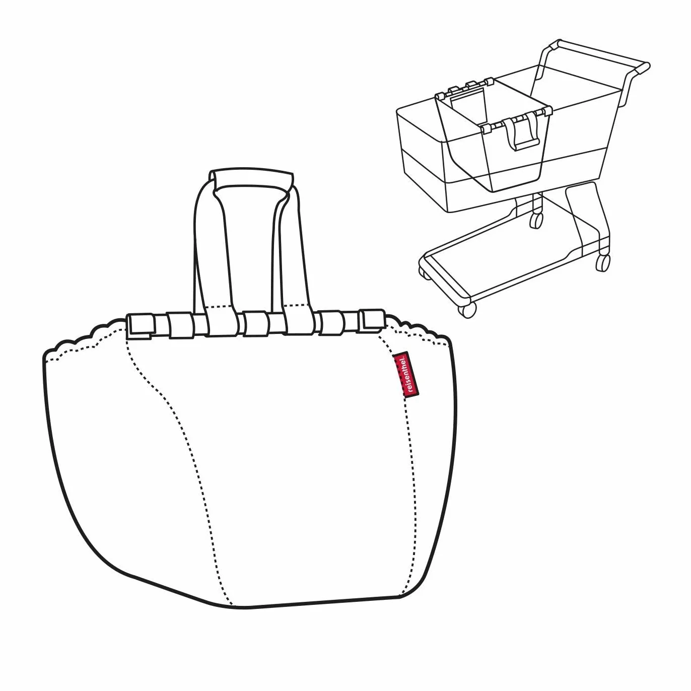 reisenthel Easyshoppingbag 32,5 x 38 x 51 cm / 30 l, Czarny, 32,5 x 38 x 51 cm, Płócienna i plażowa torba na ramię