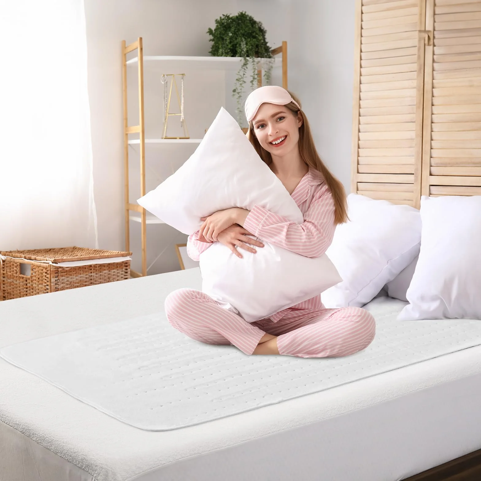 Pojedynczy podgrzewacz do łóżka 100W, 150x80 cm podgrzewany pod pokładem, elektryczne koce, można prać w pralce, z 6 temperaturami, automatyczne wyłączanie, ochrona przed przegrzaniem
