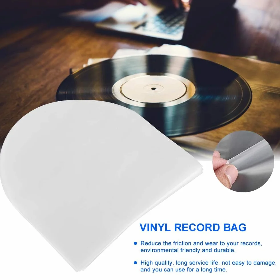 Pokrowce na Płyty, 100 Sztuk Półprzezroczystych Okładek na Płyty, Trwałe Płyty do Płyt ProtectVinyl, Wewnętrzne Pokrowce na Płyty Vinly do Płyt Winylowych 7 Cali