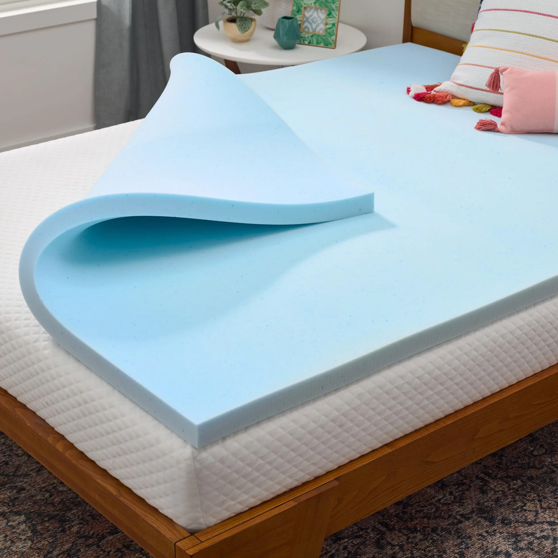 Linenspa Nakładka na materac z pianki memory, 5 cm, żelowa nakładka na materac Twin XL, certyfikat CertiPUR-US