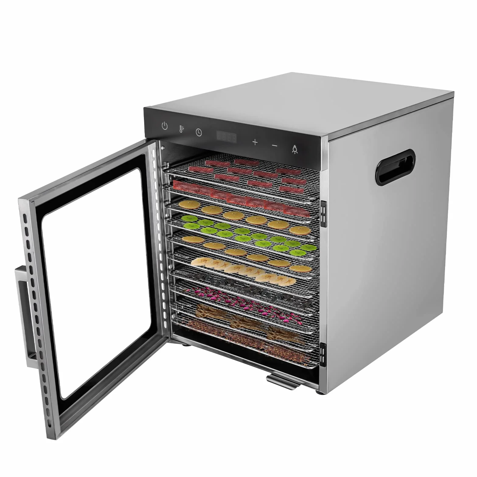 Suszarka do włosów 10-półkowa, stal nierdzewna, 800W, 220V, 30-90°C