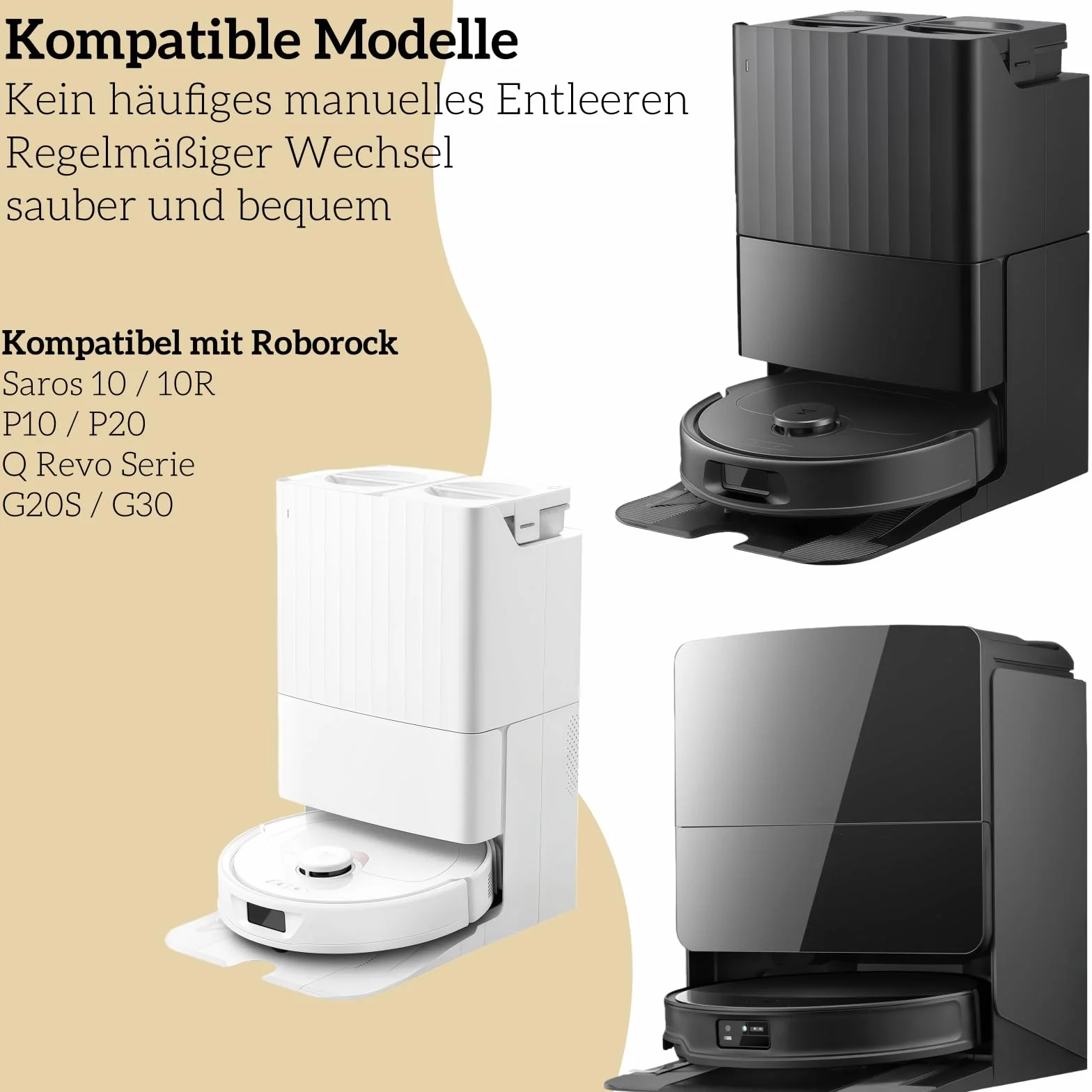 16 worków do odkurzacza Roborock Saros 10R/Saros 10/Q Revo/Qrevo Pro/Qrevo MaxV/S8 MaxV Ultra/Qrevo Master/Qrevo Slim/Qrevo Curv (szare 16, 16 sztuk)