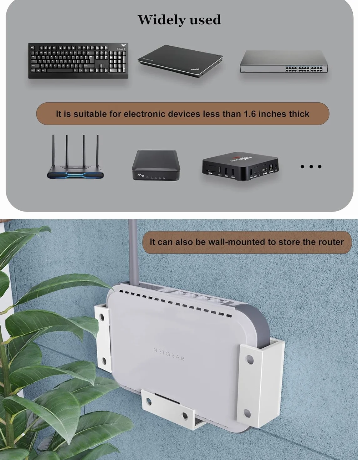 sciuU Wielofunkcyjne stojaki pod biurkiem - schowek na laptopa, tablet, klawiaturę itp. Oszczędza miejsce pracy - instalacja śrubowa lub taśma klejąca