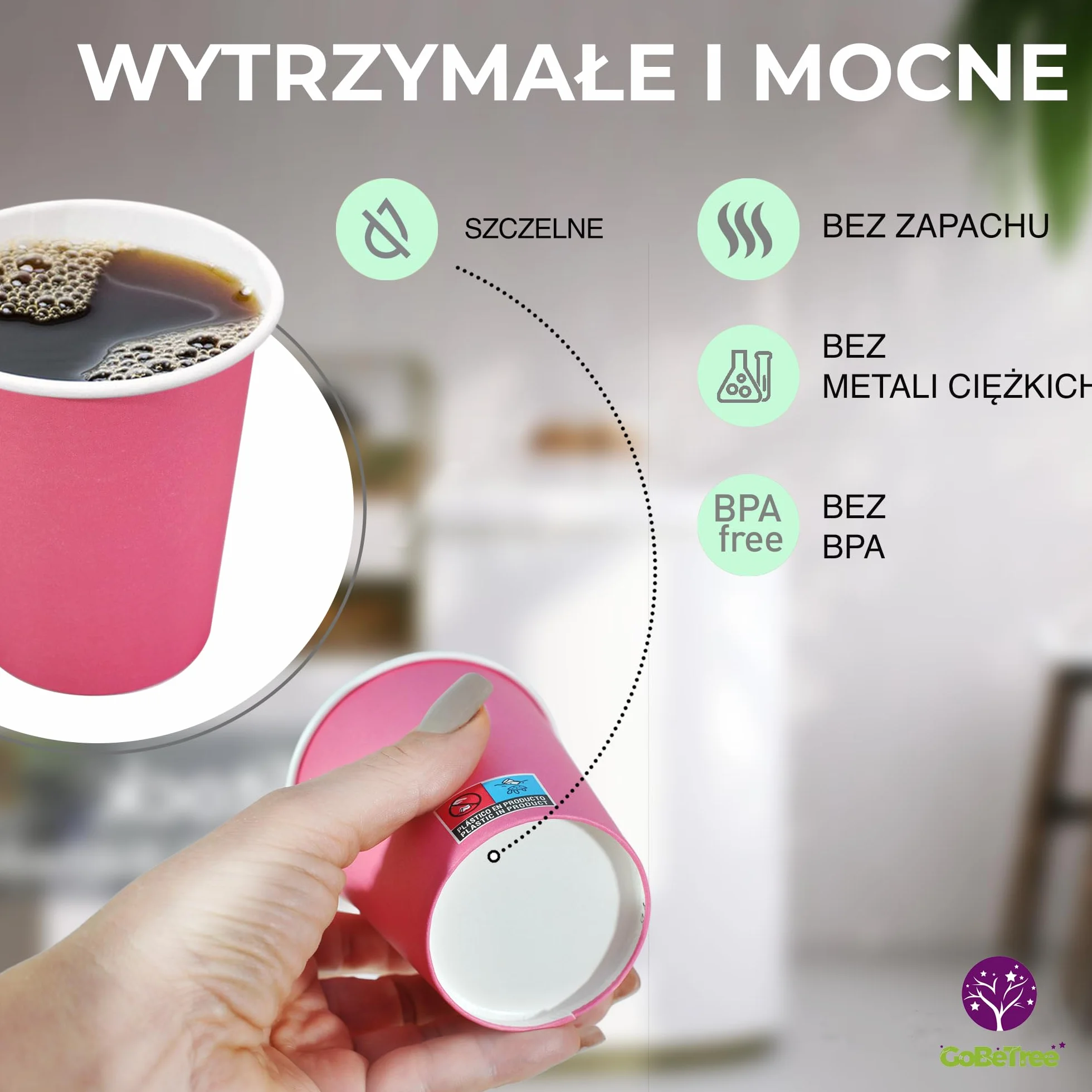 GoBeTree Kubki Papierowe Różowe 240 ml (8 oz), 100 sztuk jednorazowe na przyjęcie księżniczki, baby shower dziewczynki, gender reveal, urodziny, komunia i Dzień Matki, niedzielne spotkanie rodzinne