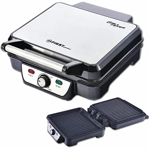 TZS First Austria Elektryczny grill stołowy, toster, 1800 W, otwierany pod kątem 180°, regulacja temperatury, regulowany termostat, toster z lampkami grzewczymi