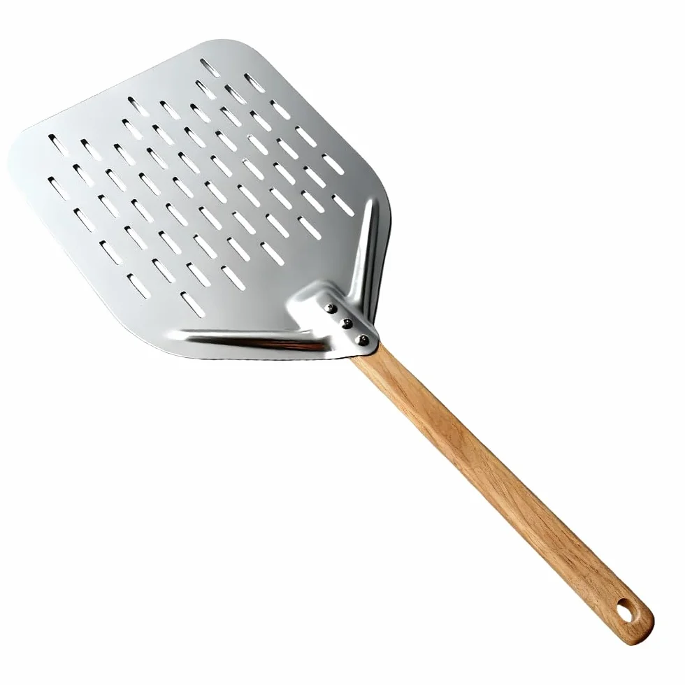 Łopata do pizzy, 40 x 30 cm, 12 cali, aluminiowa łopata do pizzy z dużą powierzchnią i zdejmowanym uchwytem, dla profesjonalistów i amatorów, srebrna