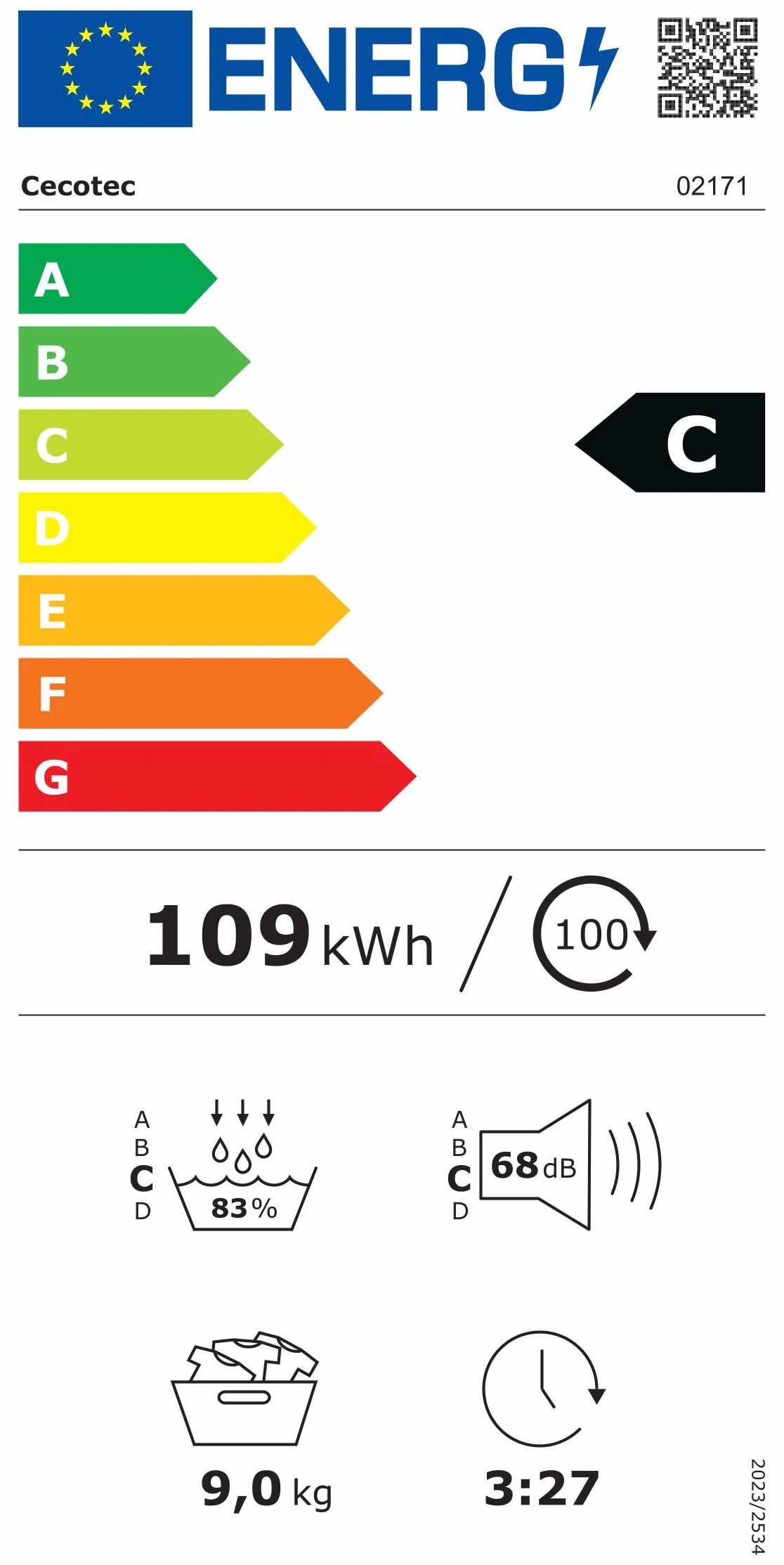 Cecotec Suszarka z pompą ciepła - 9 kg - Bolero DressCode Dry 9400 Steel A+++. 600 W, niskie zużycie energii, Full Touch, Easy Iron, 15 programów, automatyczne suszenie i bęben ze stali nierdzewnej