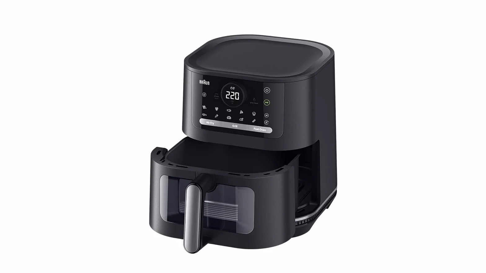 Braun MultiFry 5 HF5073IBK, frytkownica na gorące powietrze 3 w 1, 6 l Airfryer, 80-220°, 20 programów, nadaje się do mycia w zmywarce, obsługa dotykowa, technologia RealOven, 2000 W, kolor czarny