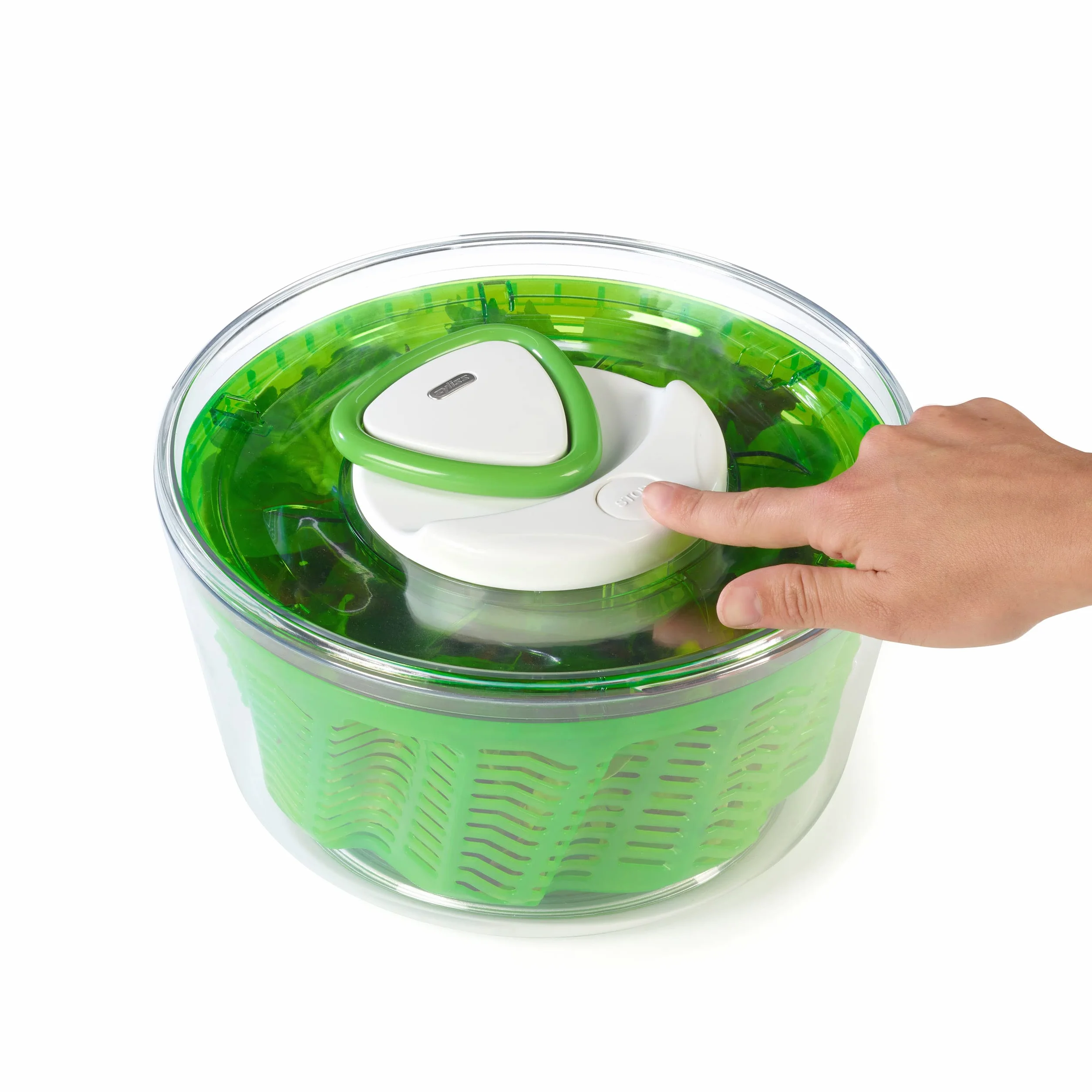 Zyliss Easy Spin 2 Salad Spinner, duża pojemność 6 l, plastik, zielony, unikalna technologia AquaVent™, zwijany przewód i system hamulcowy, antypoślizgowa podstawa/łatwe czyszczenie
