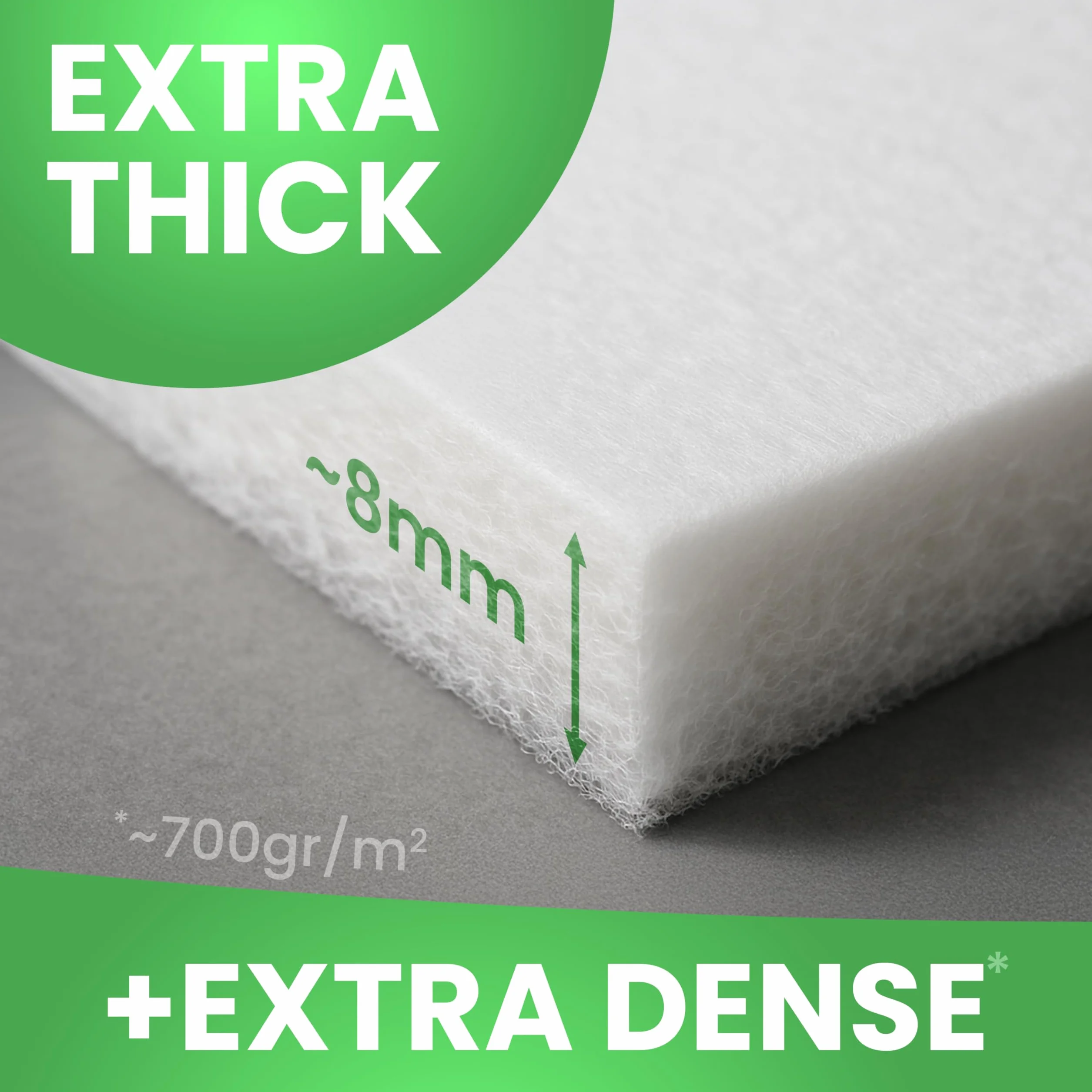 SimplySmooth Wyściółka deski do prasowania 150 x 55 cm, bardzo gruba (8 mm), wyściełana [700 g/m²], przycięta podkładka odpowiednia do żelazka parowego, warstwa podstawowa