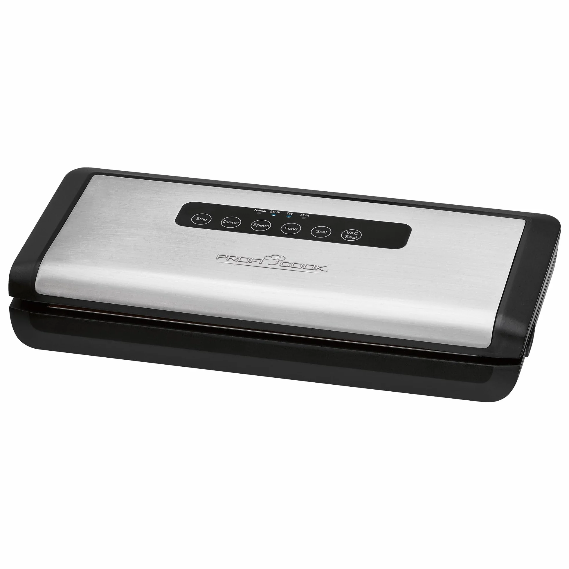 Proficook PC-VK 1146 Automatyczne Urządzenie Do Pakowania Próżniowego z Elektronicznym Czujnikiem Dotykowym, 120 W, Stal Szlachetna, Czarny/Srebrny