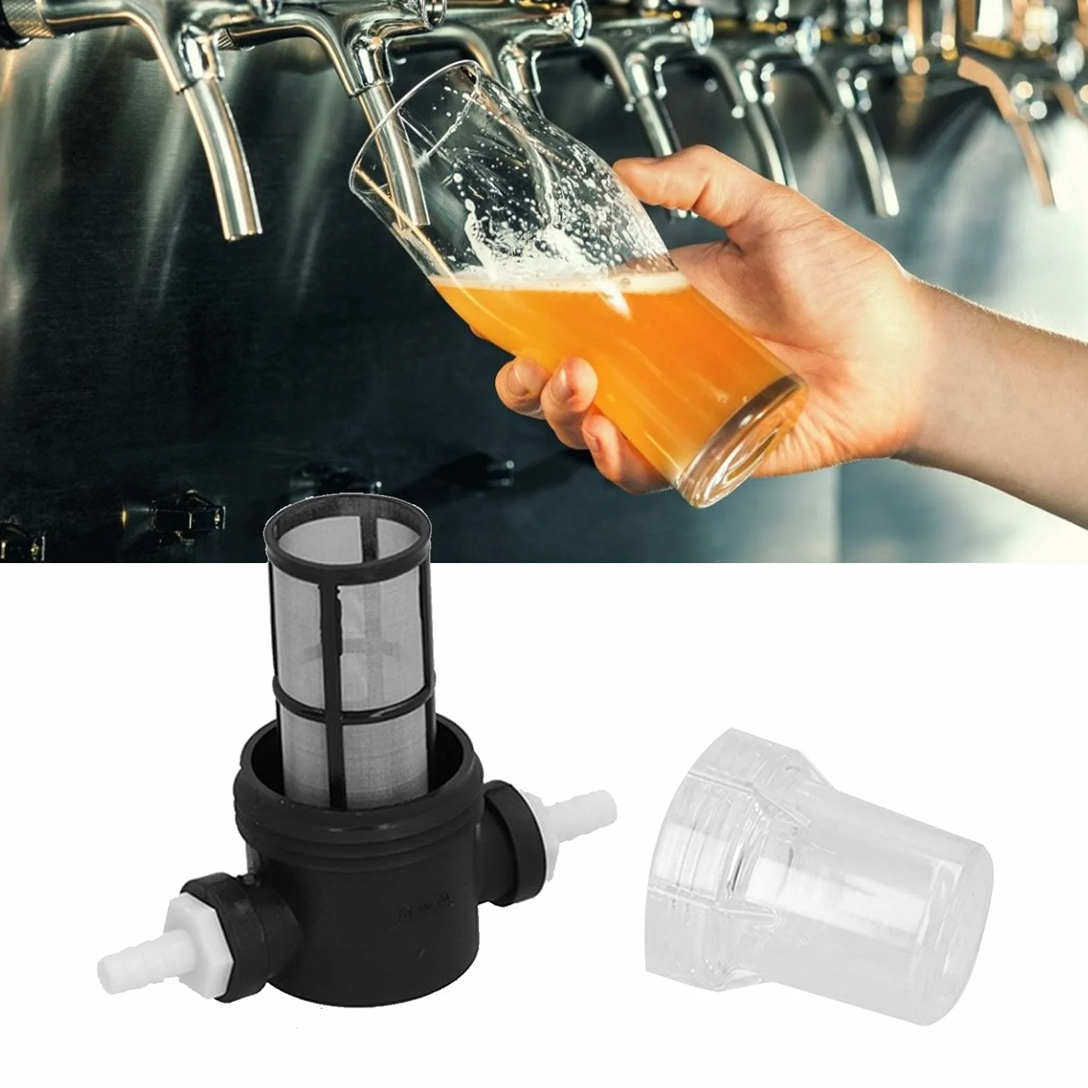 Filtr liniowy do piwa, 150 mikronów 100 oczek 150 PSI Filtr do piwa pod ciśnieniem roboczym Trwały do ​​dużych partii i piw chmielonych na sucho