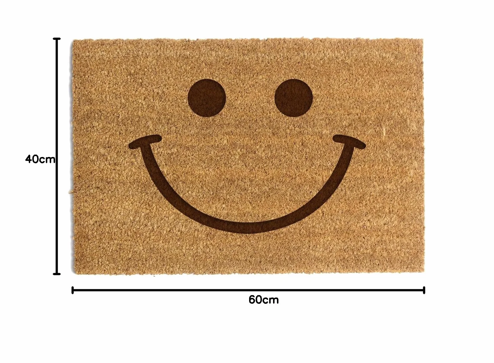 Happenings Wycieraczka z włókna kokosowego – Zabawna wycieraczka z grafiką „Smile :)“ – Jako prezent – Wycieraczka do domu (40x60 cm)