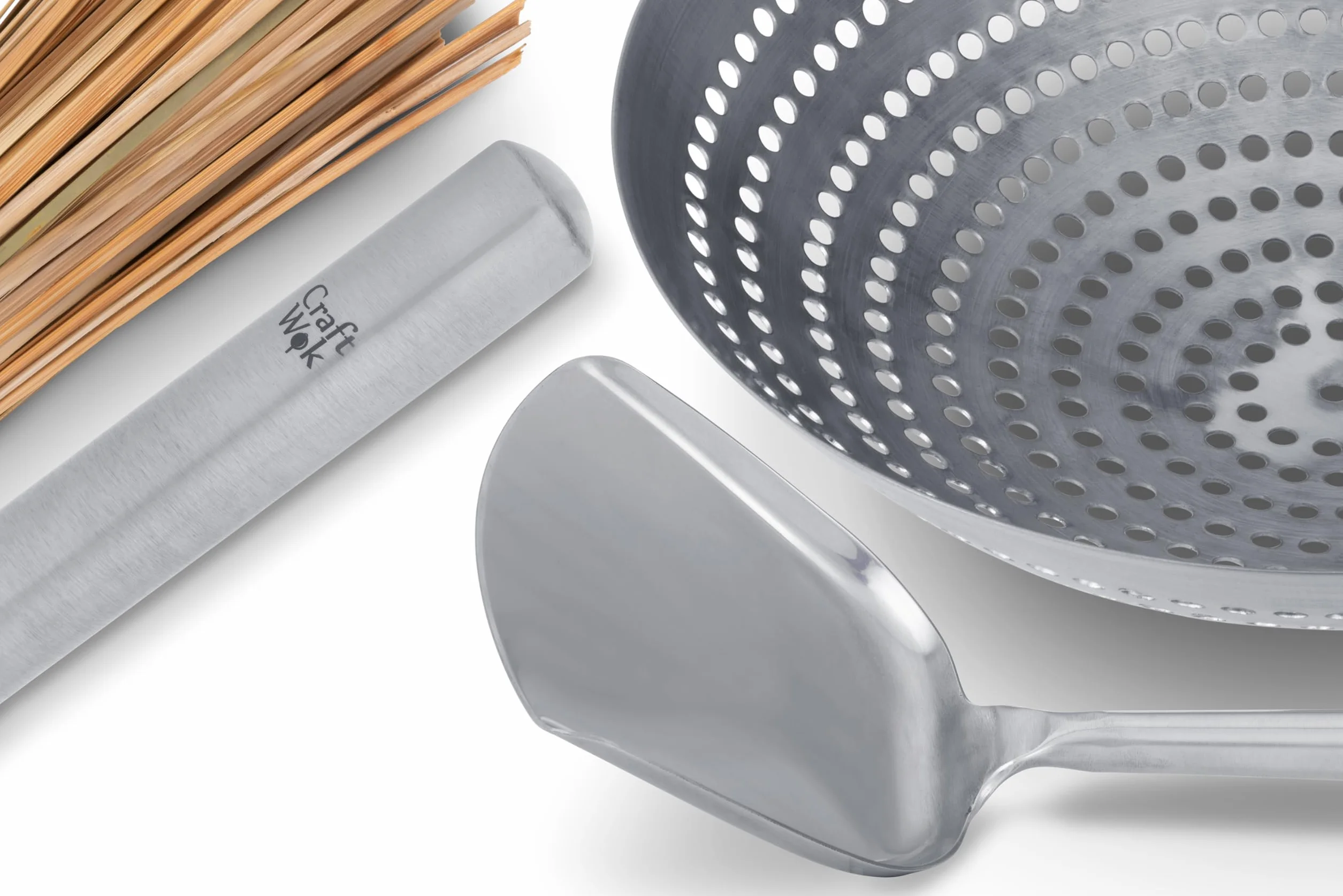 Craft Wok S/s Tools 4 szt. Zestaw: Chochla, szpatułka, Sitko, Bambusowa Szczotka / Naczynia Tradycyjne Azjatyckie Naczynia Kuchenne / 732W324