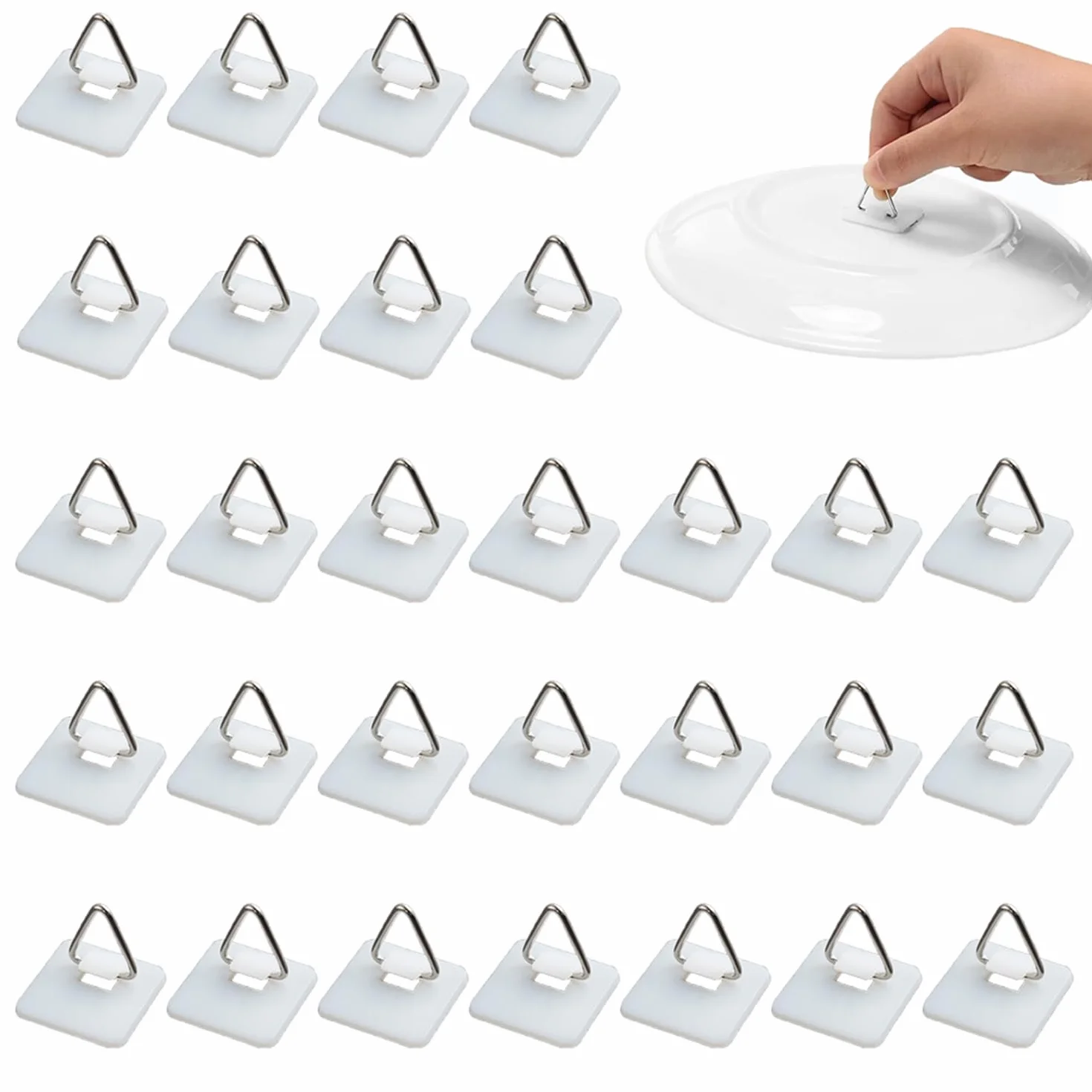 Mini samoprzylepny hak ścienny 25×25 mm wieszak na ubrania plastikowy stojak haczyki na obrazy 30 sztuk