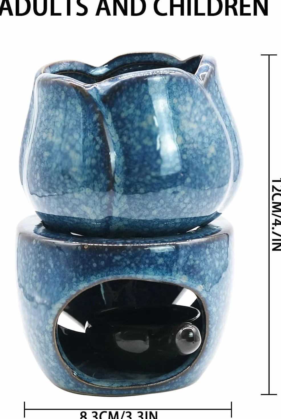 Duftlampe für Ätherische Öle Teelicht Aroma Kerzenhalter Ölbrenner Wachsbrenner Palnik olejków eterycznych wyjmowany palnik do aromaterapii, niebieski ceramiczny palnik z uchwytem na wosk, palnik