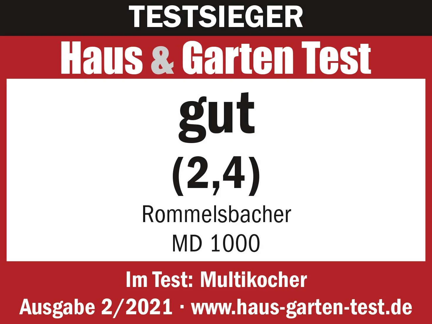 ROMMELSBACHER MD 1000 MeinHans elektryczny ciśnieniomierz parowy – oryginał – 14 automatycznych programów, regulacja w zakresie od 40°C do 170°C, 2 poziomy ciśnienia pary, garnek 6 litrów z powłoką