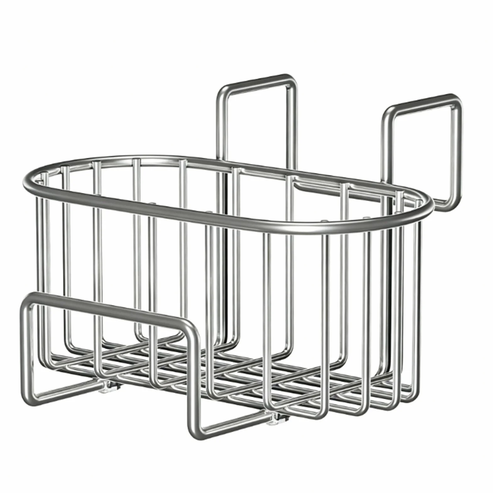Uchwyt na gąbkę do Zlewu Kuchennego, Wisząca Taca Ociekowa Metalowy Organizer do Przechowywania Zlewu, Szmatka Mycia naczyń Stojak na Dozownik Mydła Uchwyt ściereczki (SILVER)