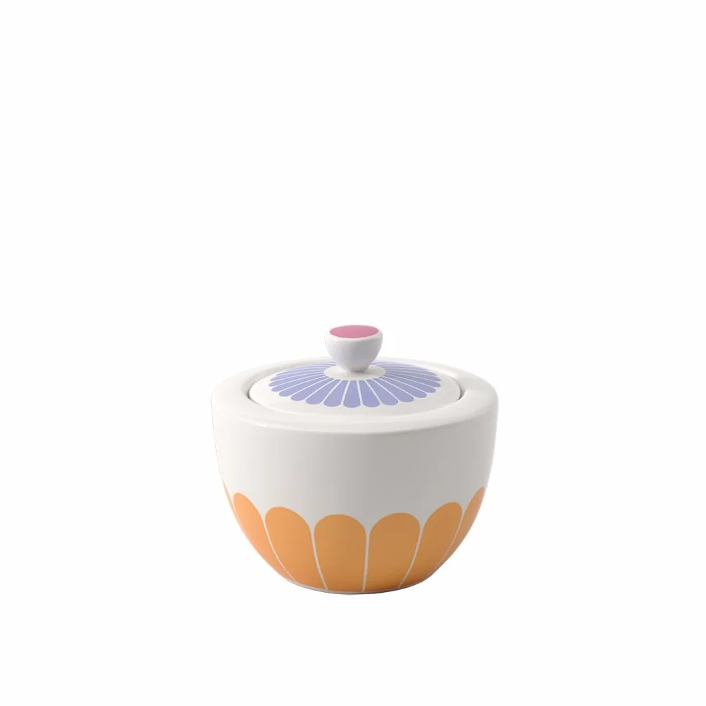 Villeroy & Boch – Fleur cukiernica, wymiary: ok. 10 × 10 × 9 cm, wielokolorowa, można myć w zmywarce i używać w kuchence mikrofalowej, kwiatowy wzór, pojemnik na cukier z porcelany Premium