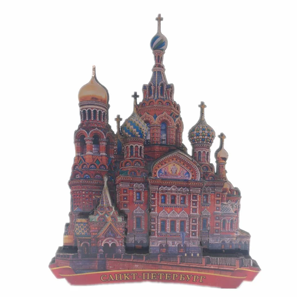 Magnes na lodówkę Sankt Petersburg Rosja 3D drewniane ręcznie robione rzemiosło turystyczne podróż miasto pamiątka kolekcja list naklejka na lodówkę