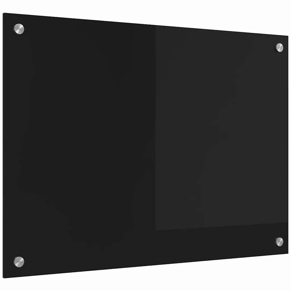 vidaXL Panel kuchenny Czarny 70 x 50 cm szkło hartowane, Stylowy design kuchni, trwały szklany backsplash, odporny na ciepło, nowoczesny styl do remontu domu