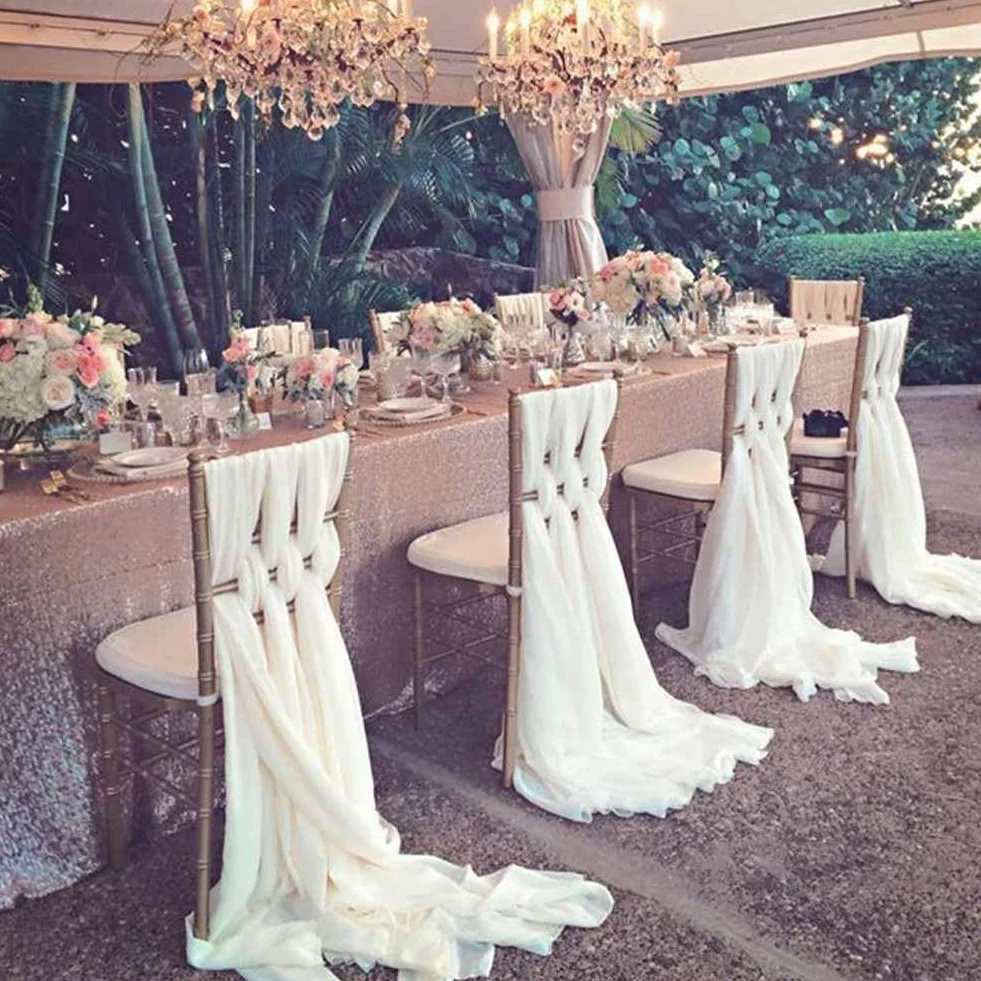 5 sztuk tiulowych kokardek na krzesło, 70 x 200 cm, organza, na krzesło, szyfon, szarfy na krzesło, wesele, krawat, osłona krzesła, dekoracja na wesele, rocznicę, imprezę, do dekoracji domu,