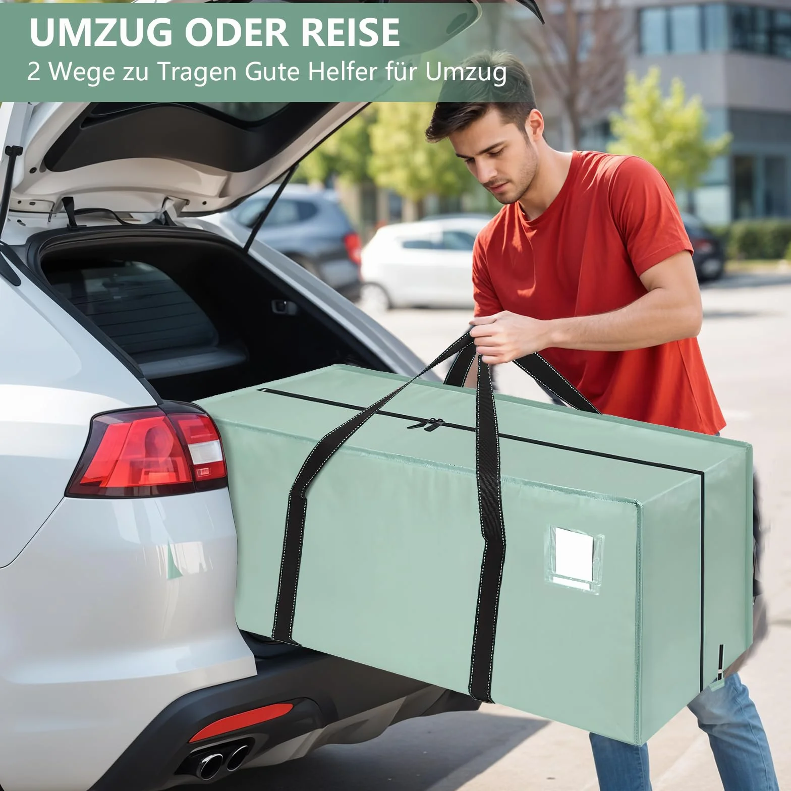 Dntorx 4 sztuki toreb do przechowywania, 120 l, wodoszczelne pudełka do przeprowadzki, duże z zamkiem błyskawicznym, uchwyt, składane pudełko do przechowywania, na kemping