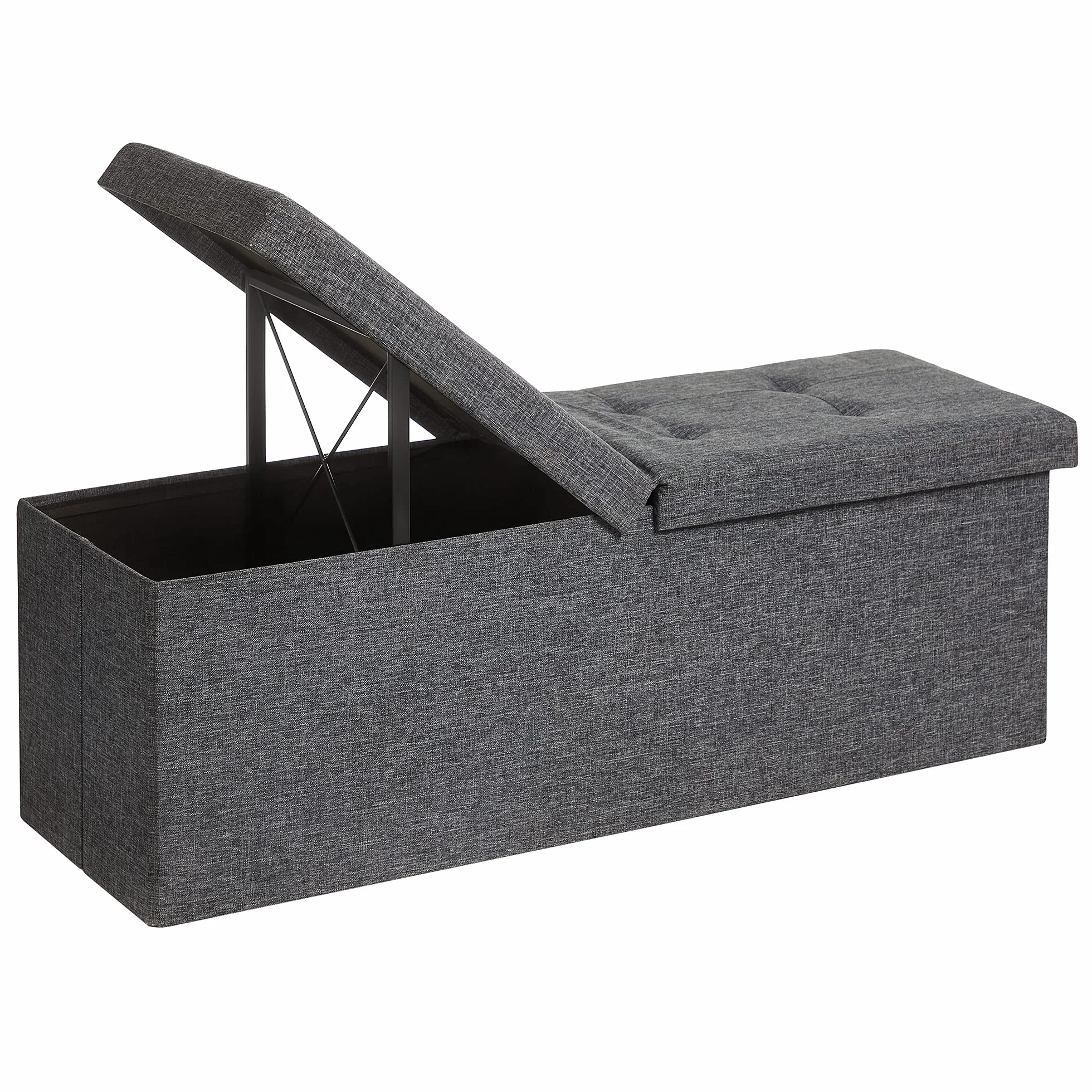 Songmics Ławka do Przedpokoju, Płyta Mdf, Ciemnoszary, 110 x 38 x 38 cm