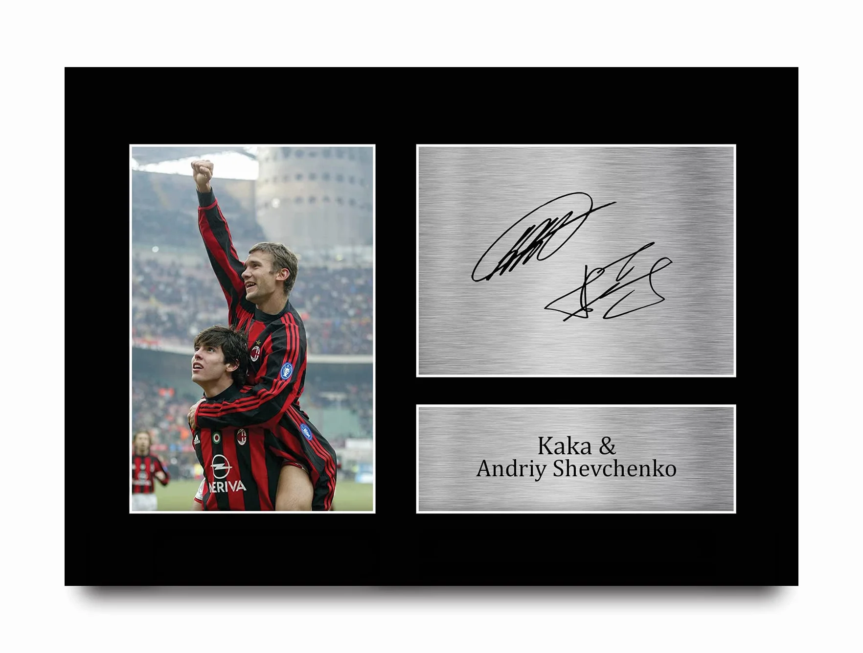 HWC Trading A4 Kaka & Andriy Shevchenko A C Milan Prezenty Drukowane Podpisane Zdjęcie Z Autografem Dla Fanów Piłki Nożnej I Kibiców