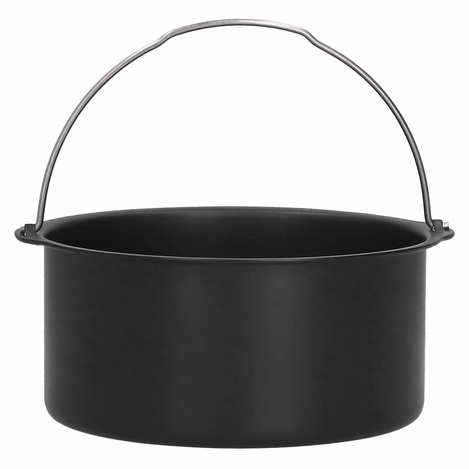 Beczka na ciasto, stal węglowa, nieprzywierająca, okrągła, nie-warstwowa, patelnie, chleb, ciasto, elektryczne akcesoria do smażenia, 20,3 cm, głęboki kosz na części i akcesoria, z uchwytem do